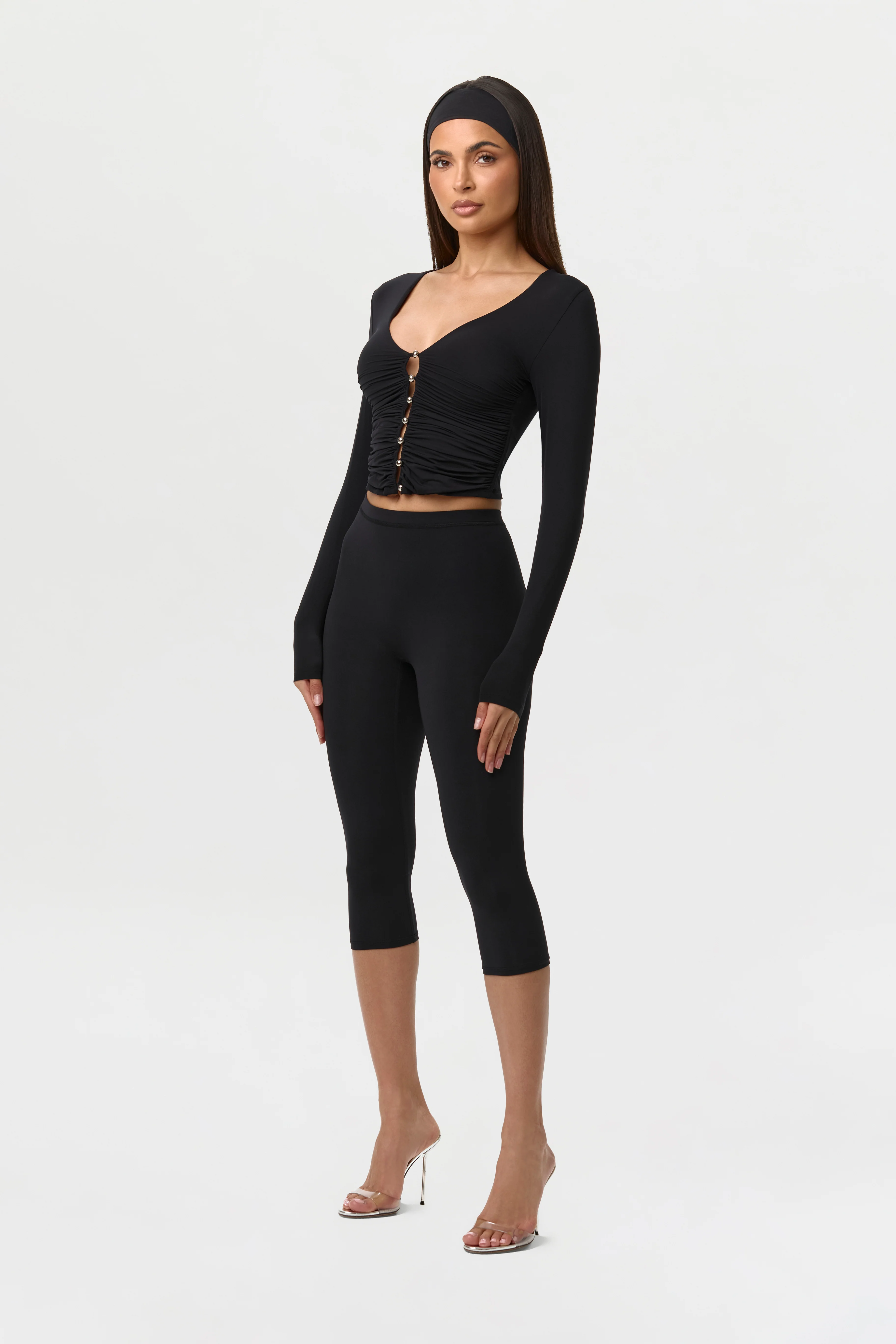 Naked Shirred Button Up Top - Image 9