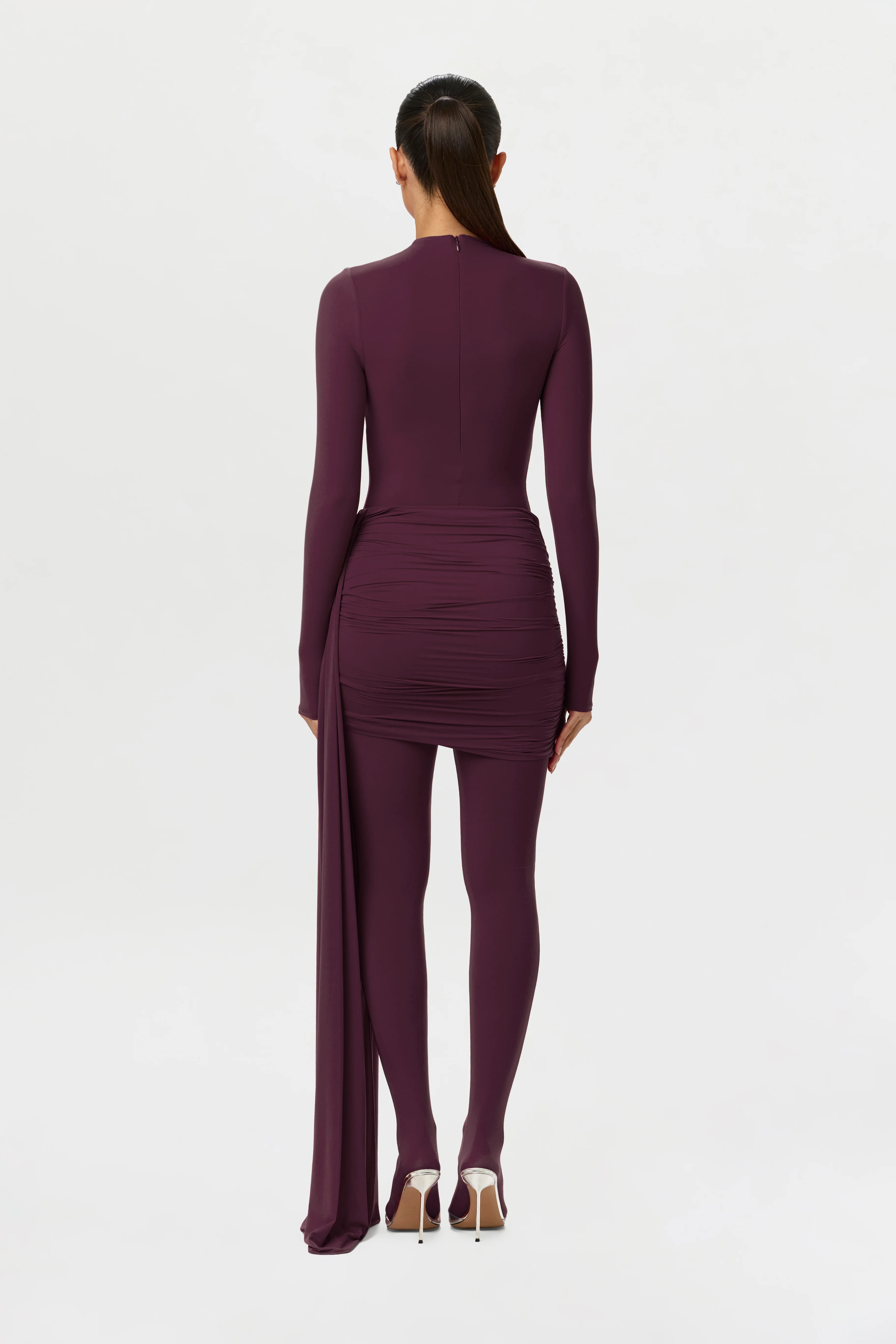 Naked Ruched Drape Mini Skirt - Image 14