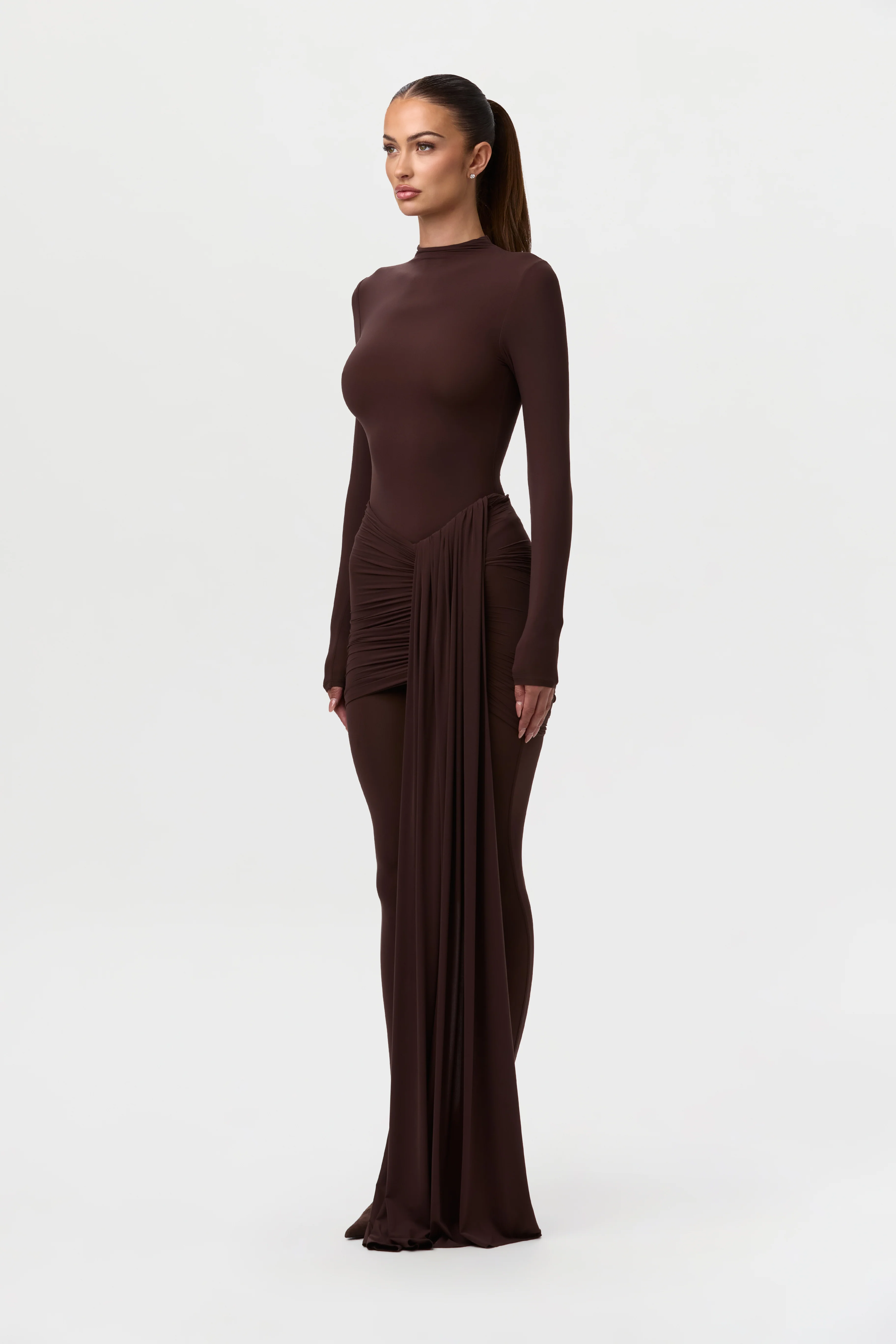 Naked Ruched Drape Mini Skirt - Image 18