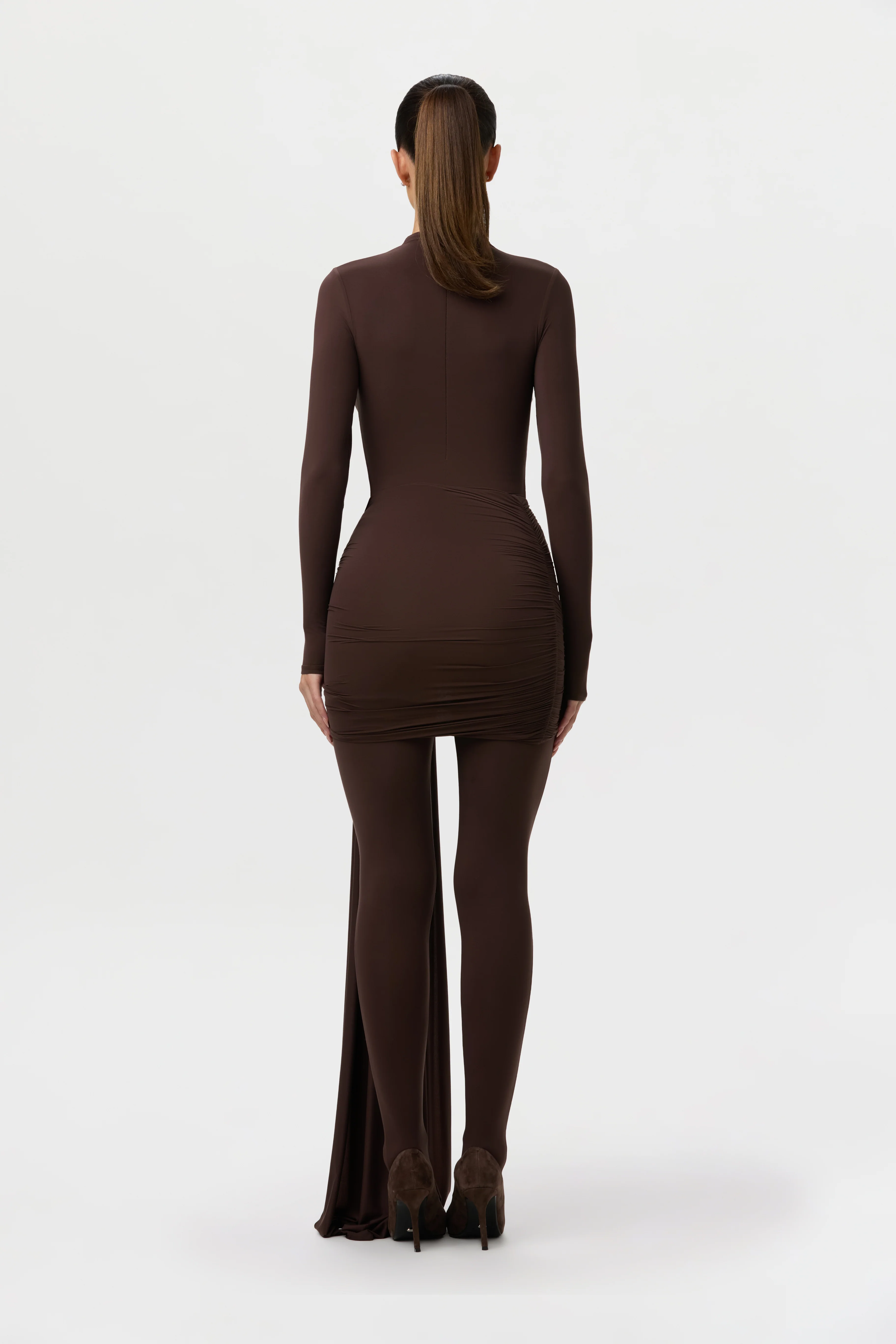 Naked Ruched Drape Mini Skirt - Image 19