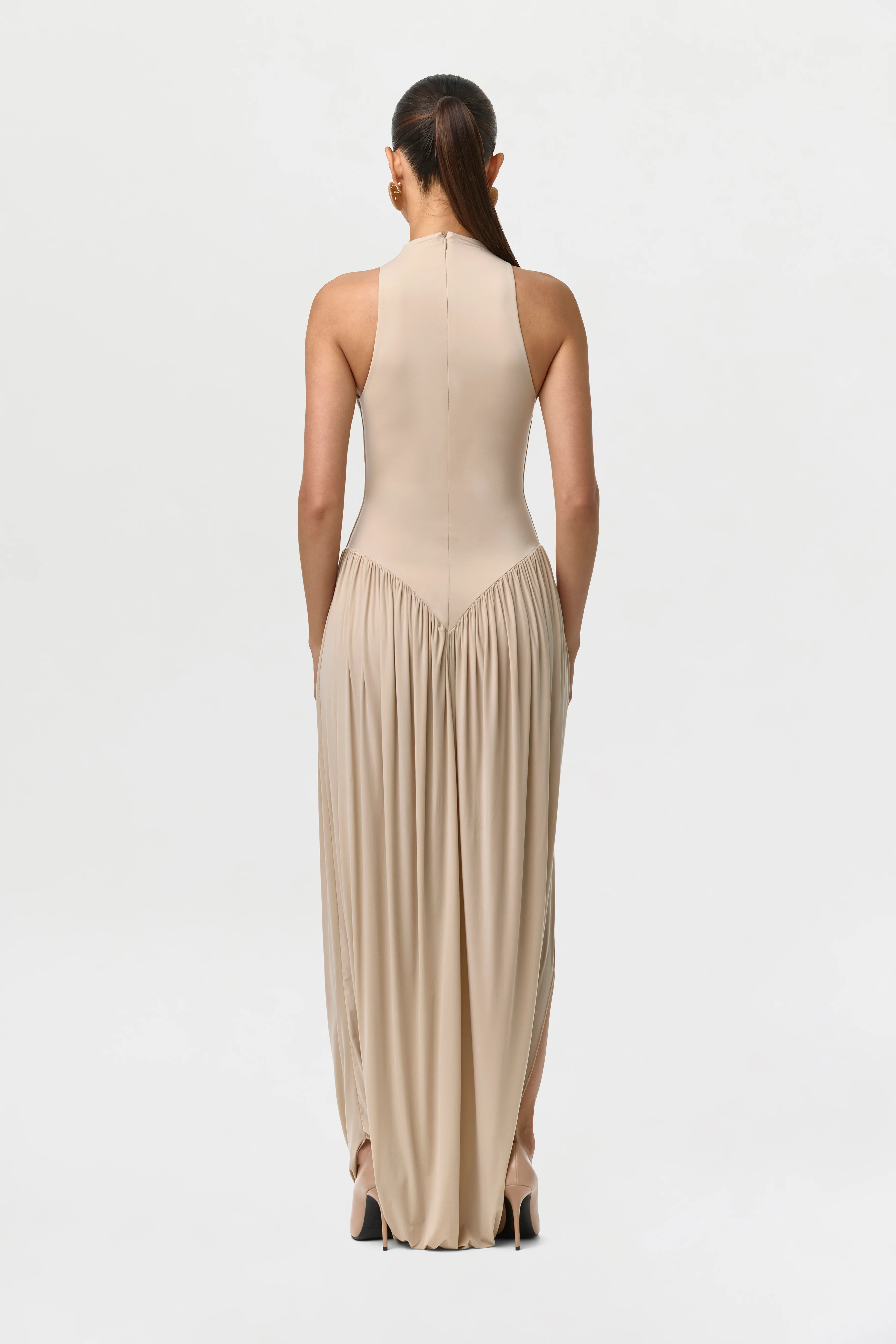 Naked Sleeveless Draped Midi Dress - Image 11
