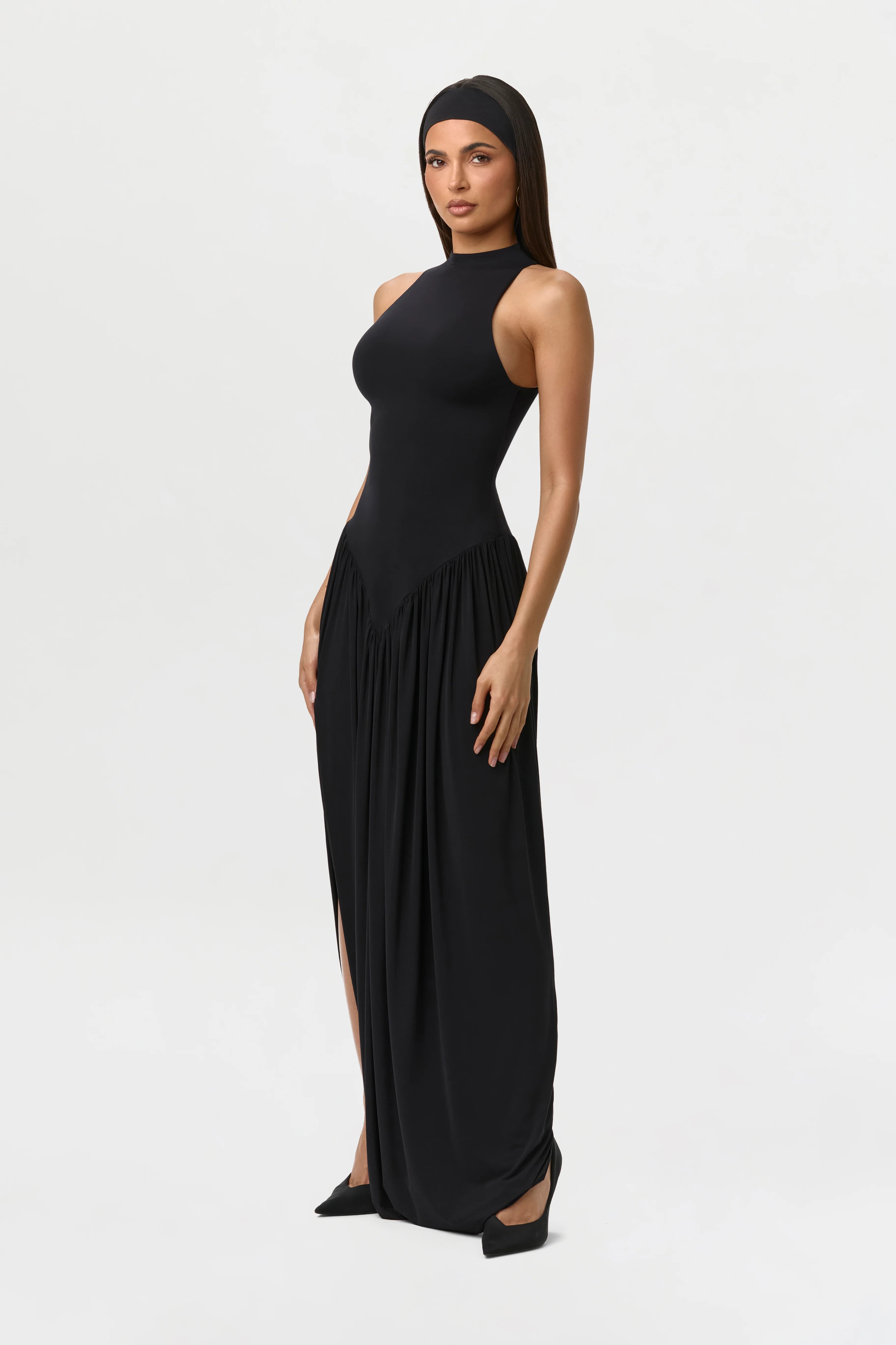 Naked Sleeveless Draped Midi Dress - Image 2