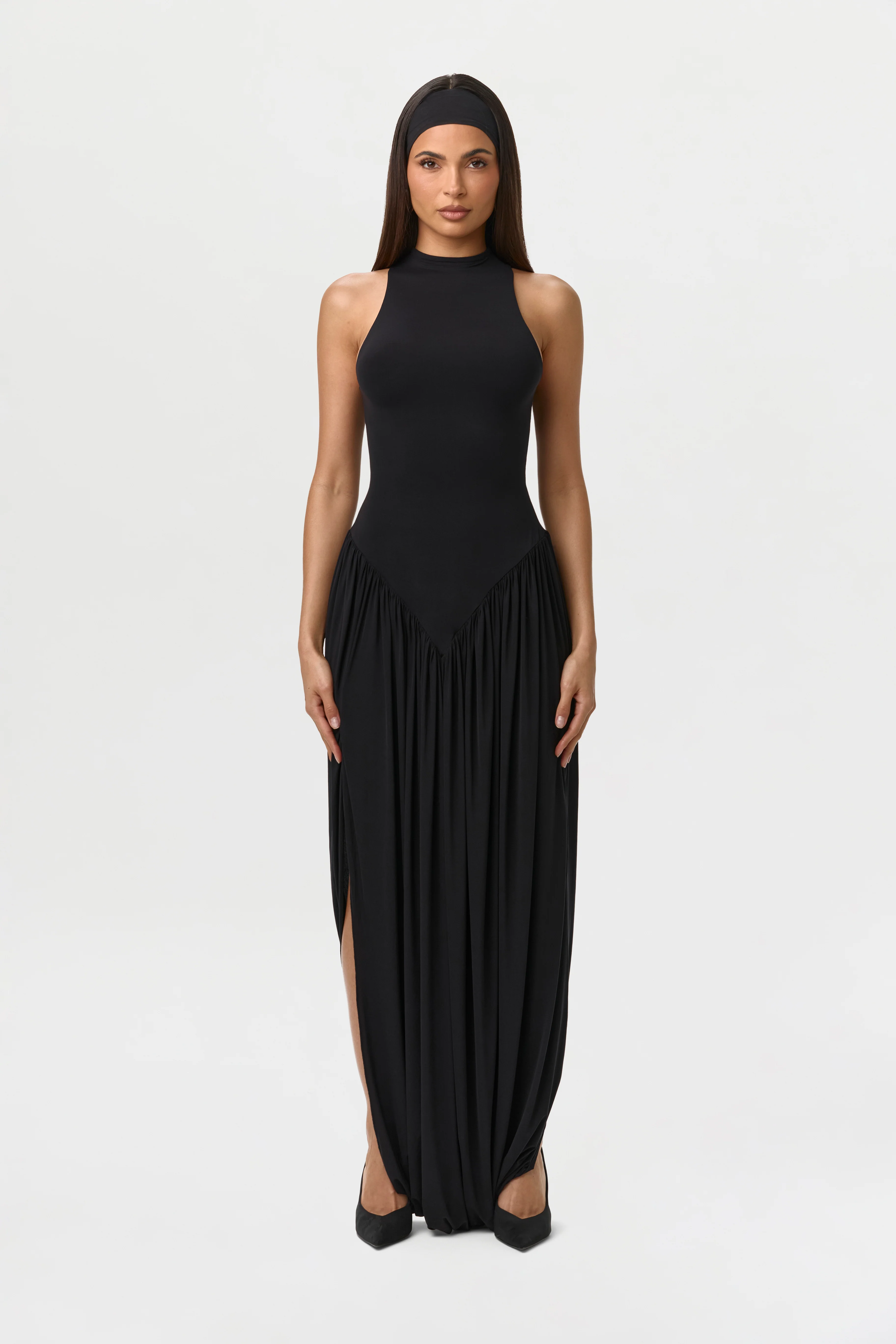 Naked Sleeveless Draped Midi Dress - Image 3