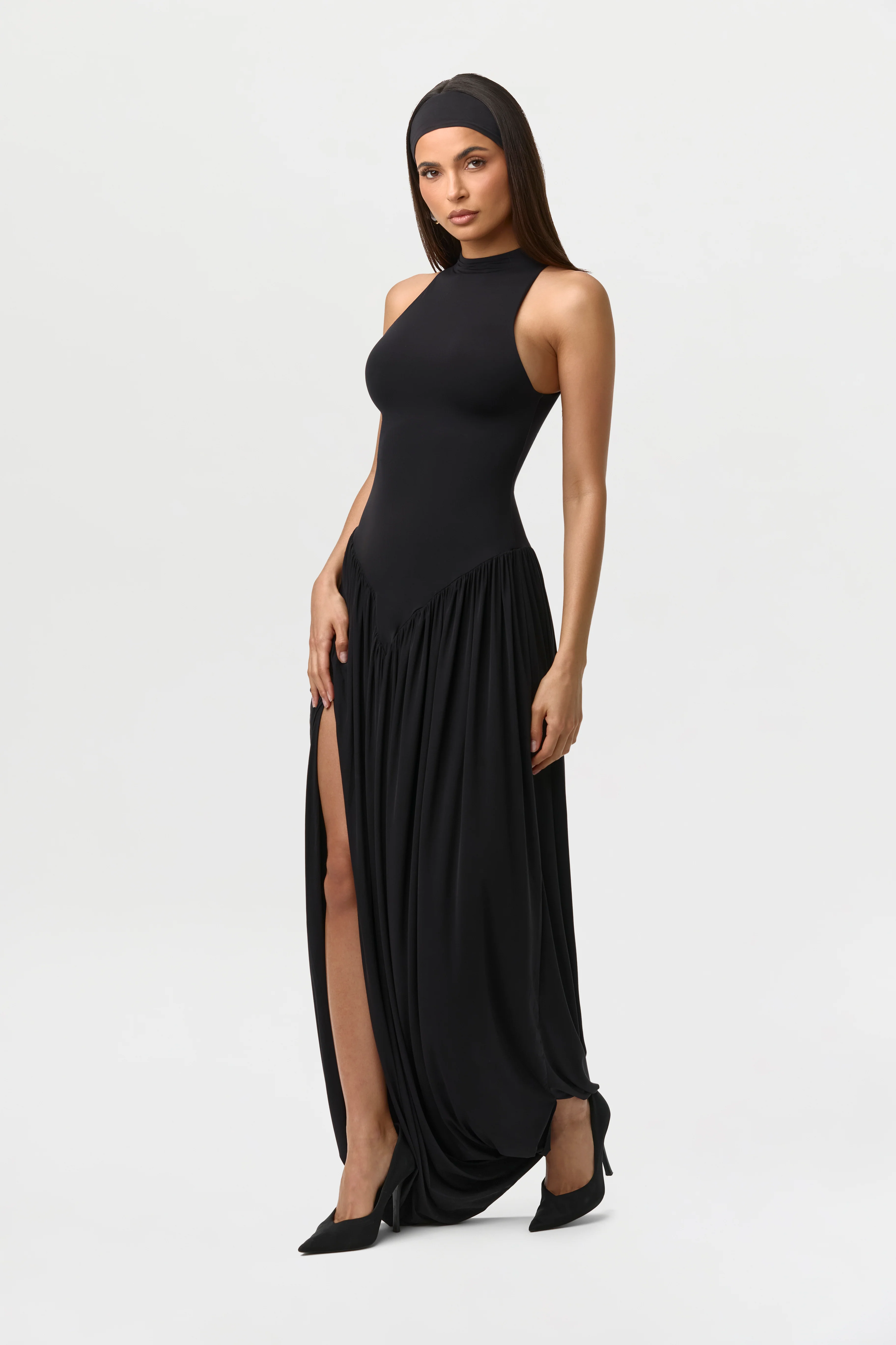 Naked Sleeveless Draped Midi Dress - Image 4