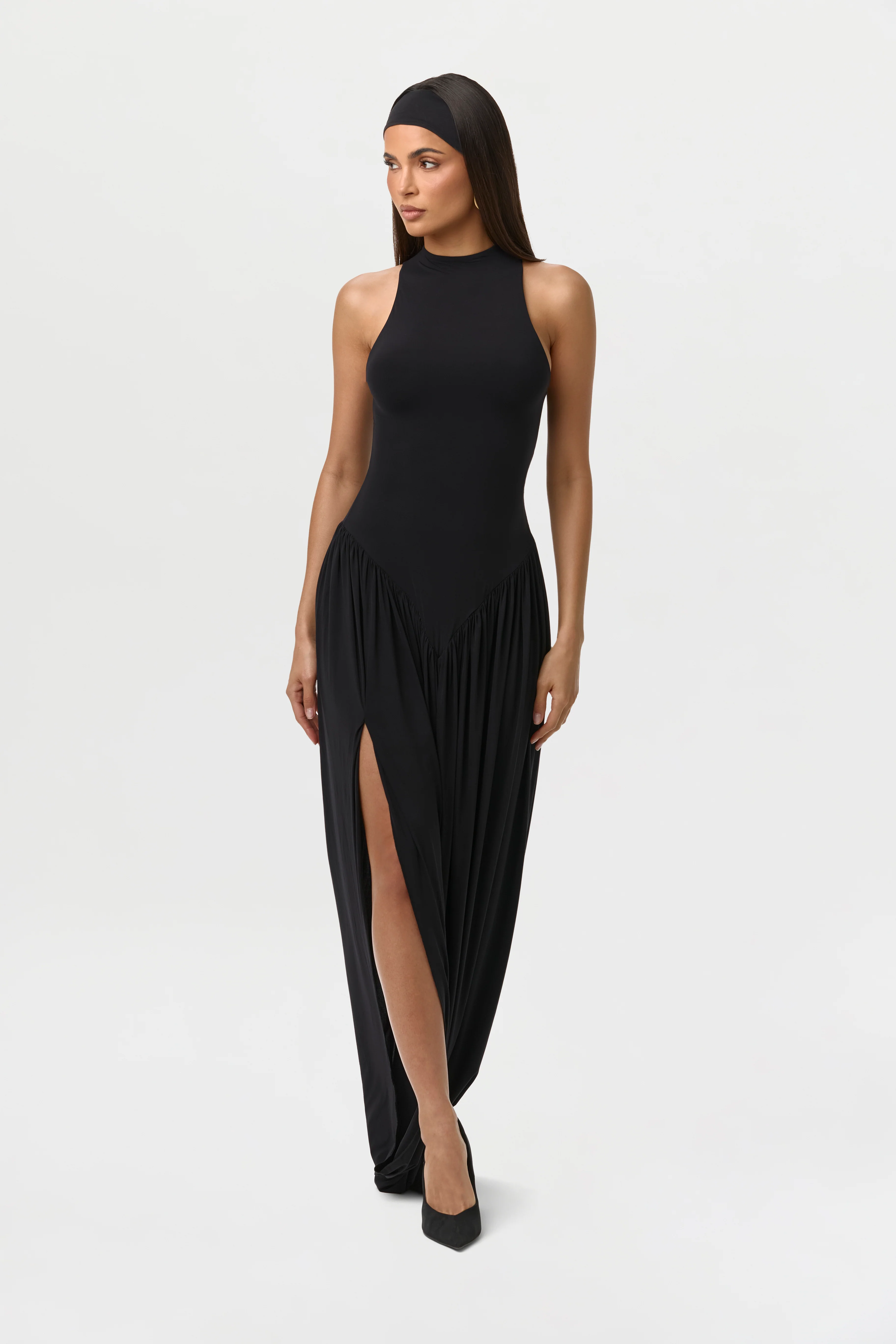 Naked Sleeveless Draped Midi Dress - Image 5