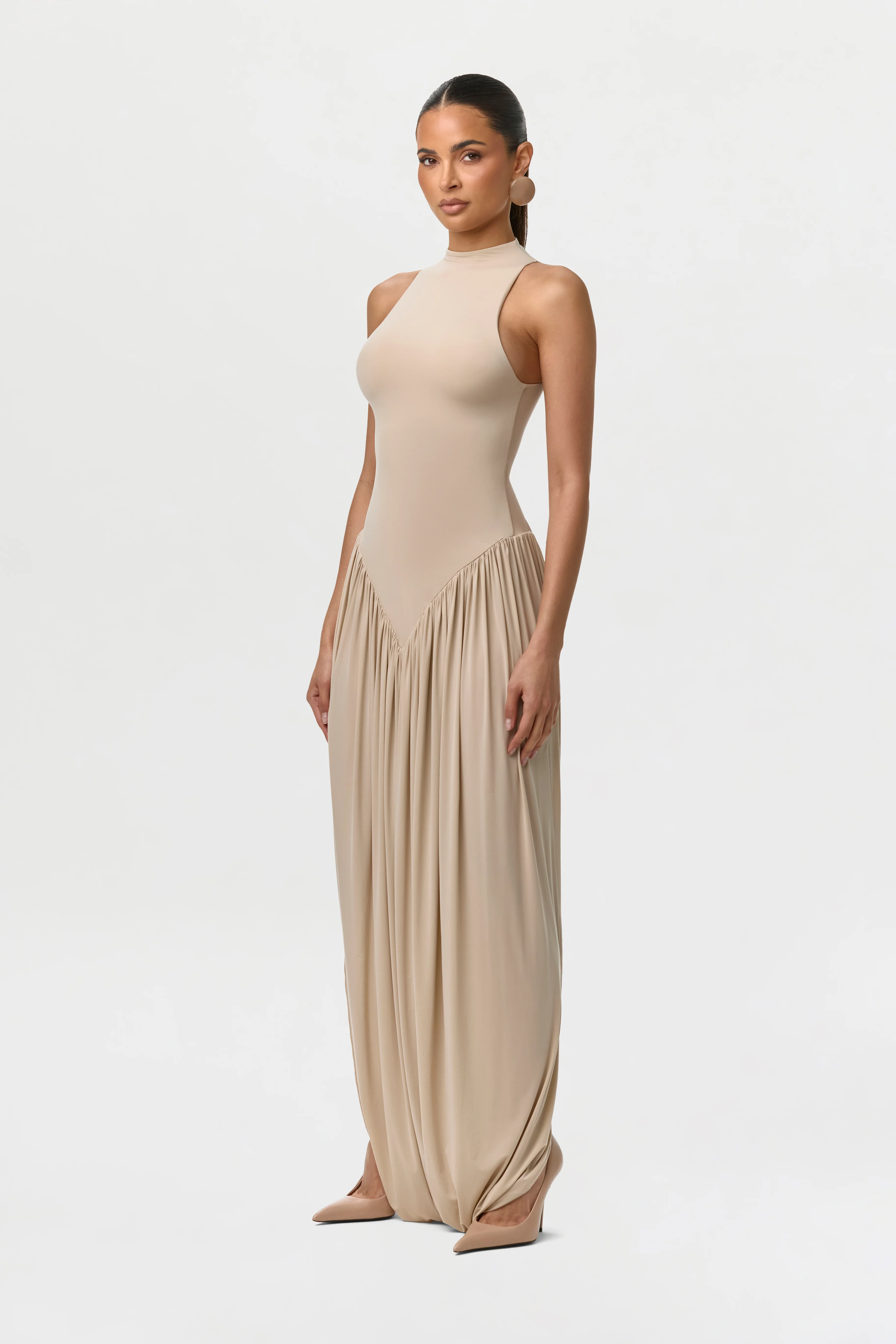 Naked Sleeveless Draped Midi Dress - Image 7