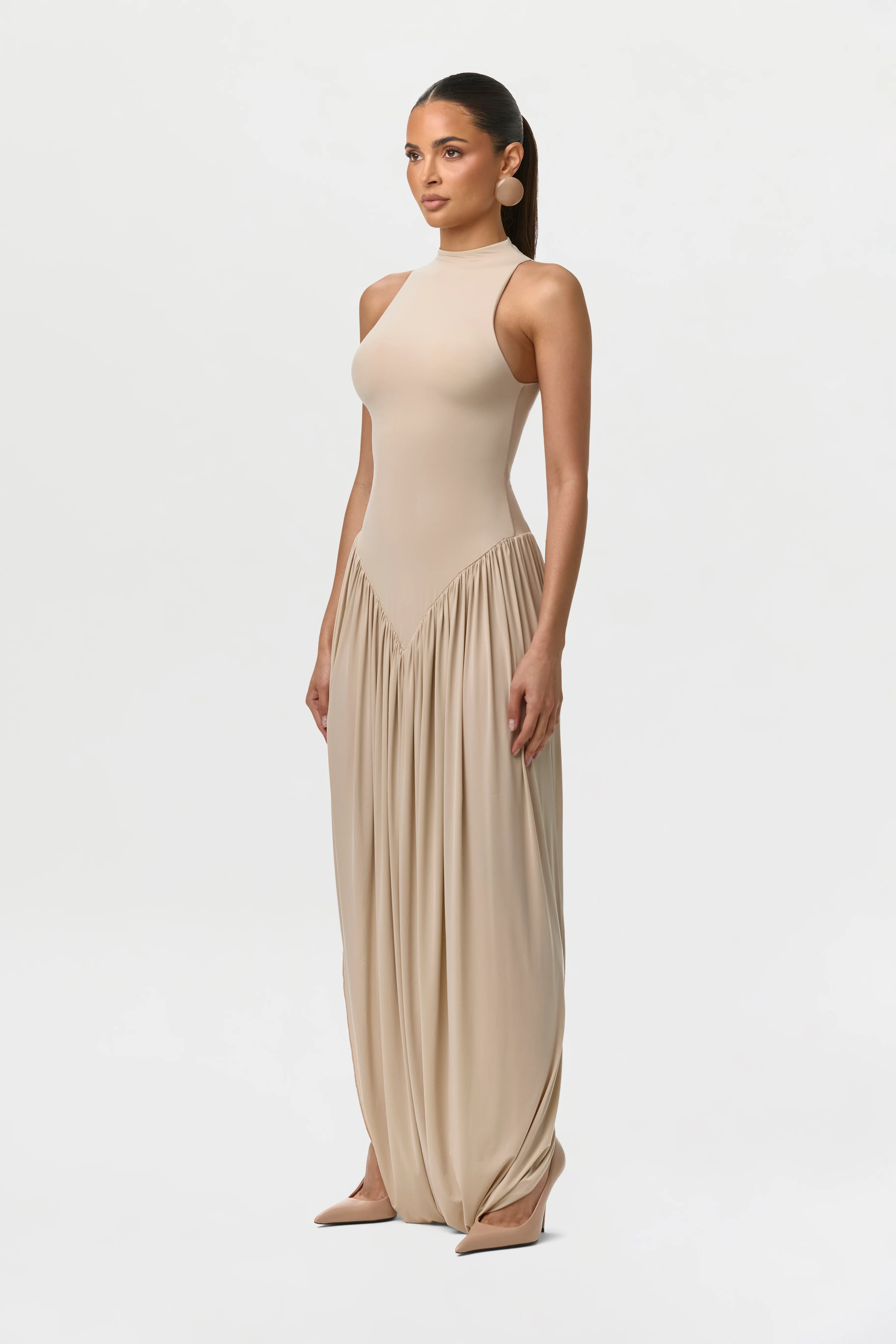 Naked Sleeveless Draped Midi Dress - Image 8