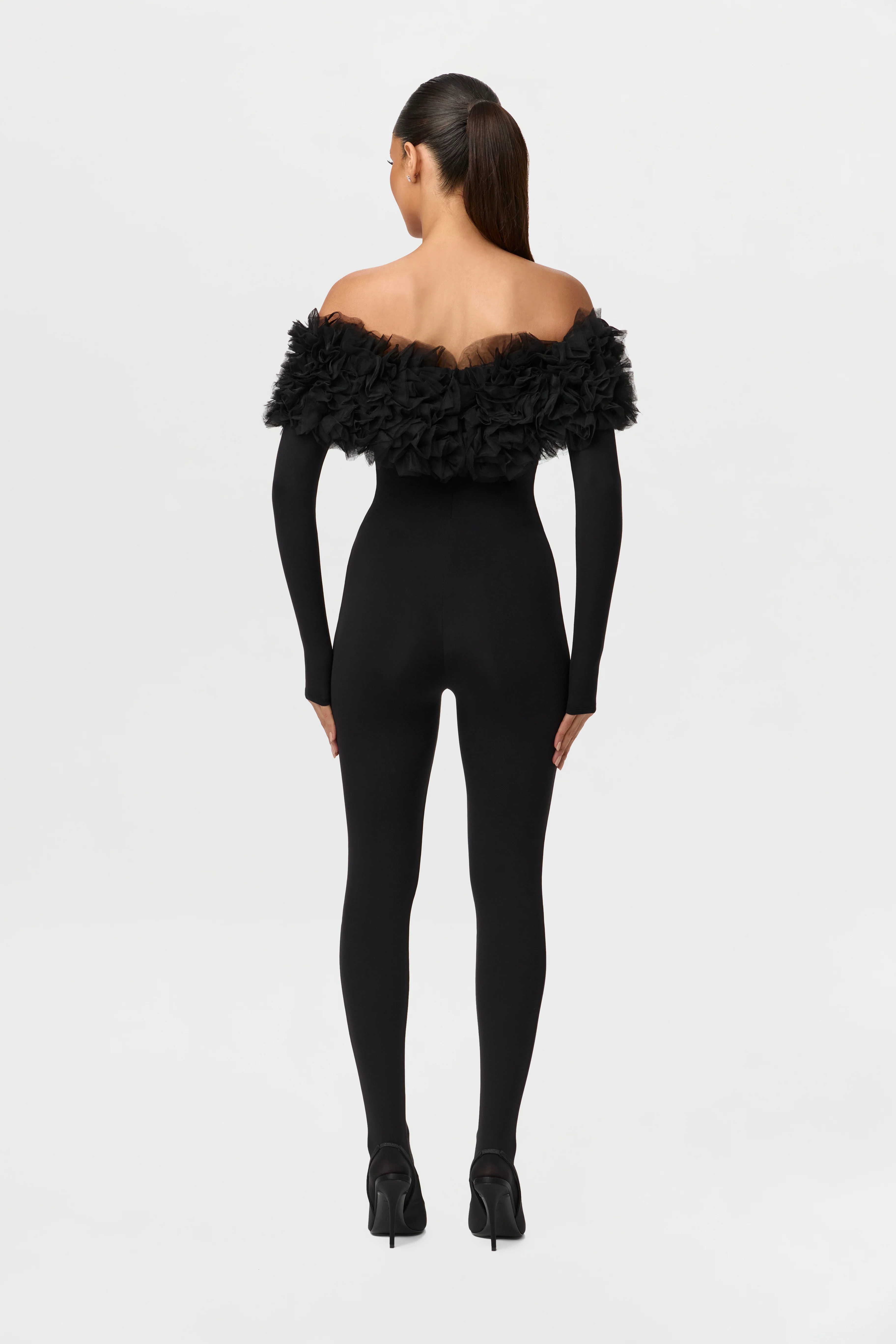 Naked Off-Shoulder Roses Jumpsuit Petite - Image 4