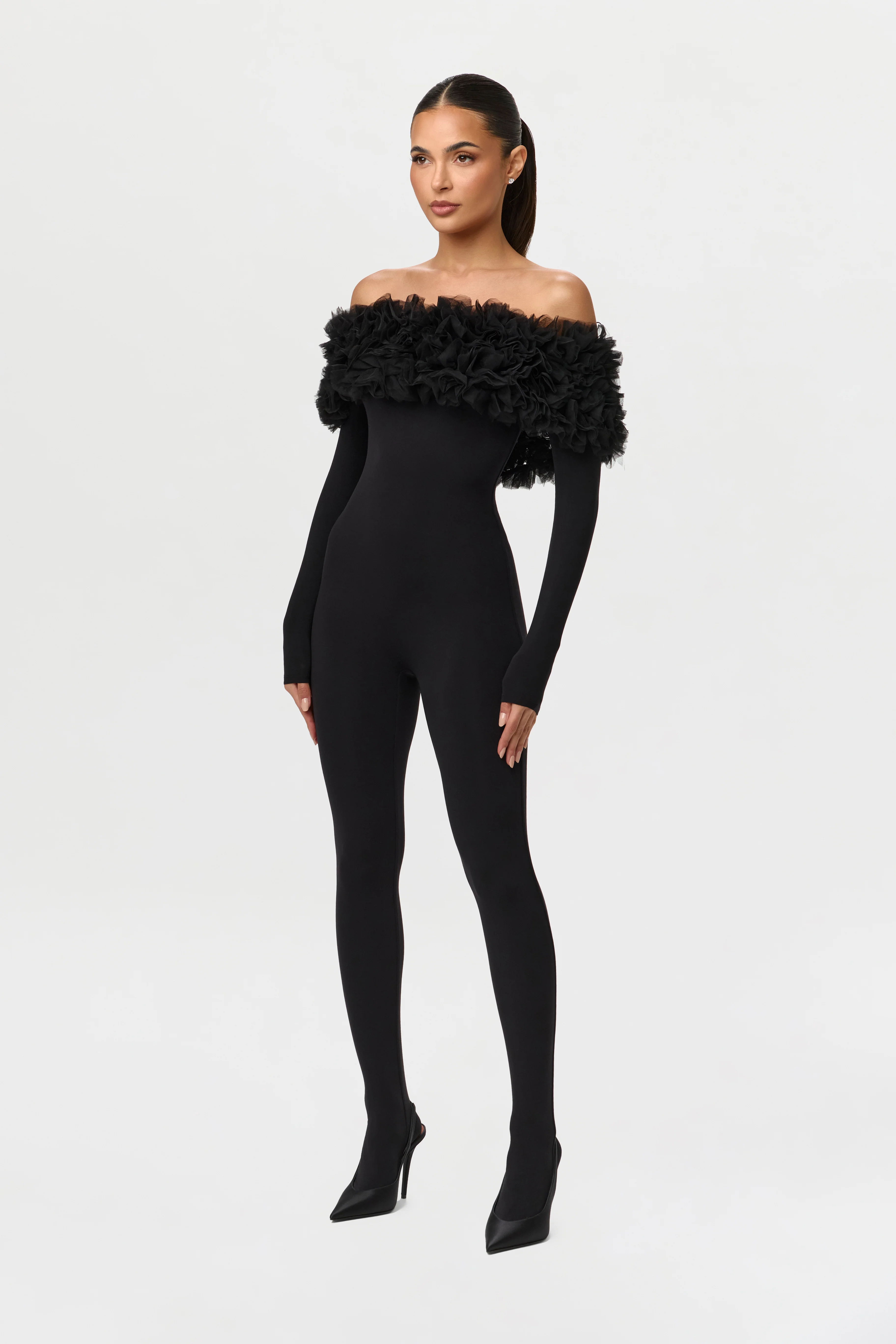 Naked Off-Shoulder Roses Jumpsuit - Image 3