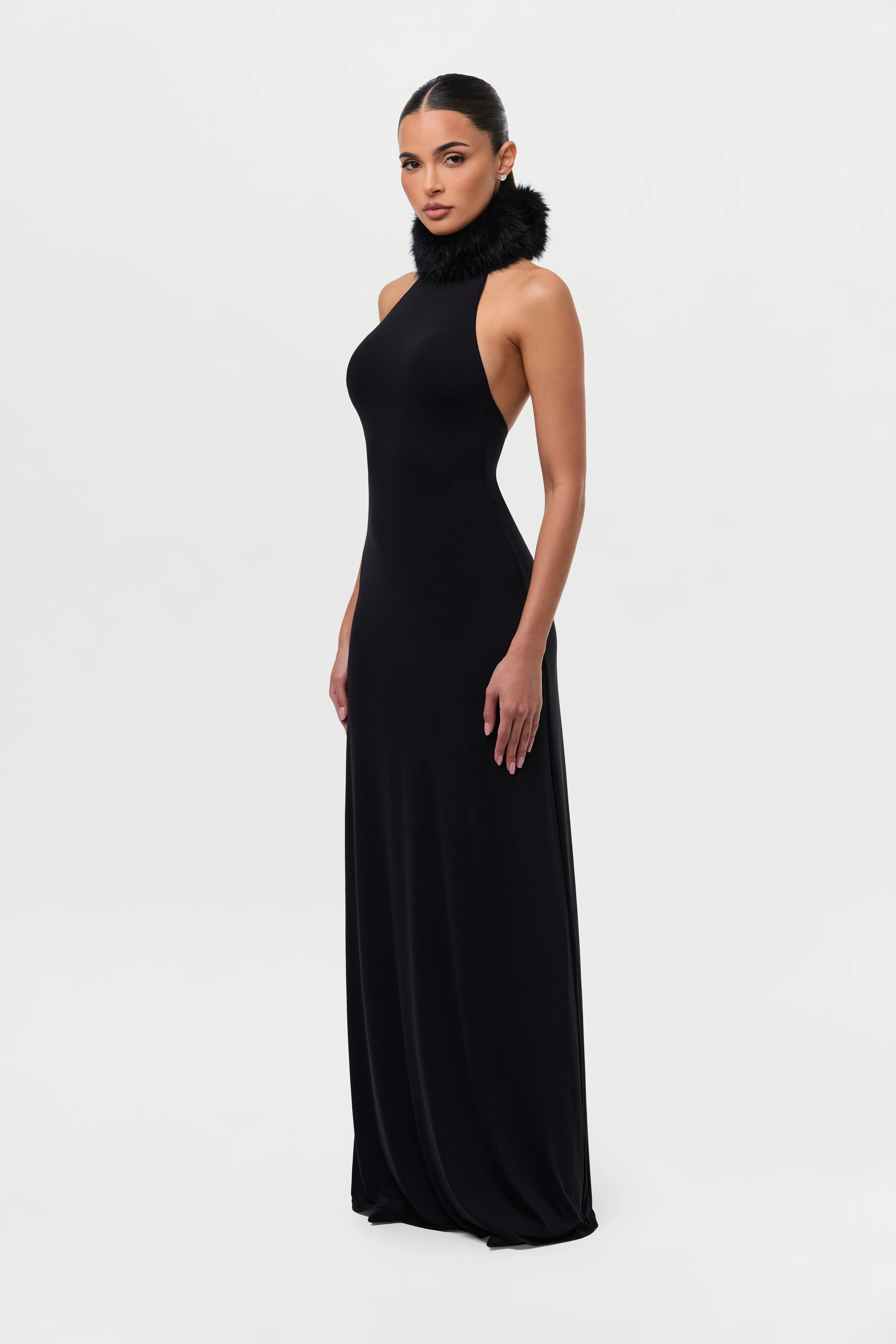 Naked Faux Fur Maxi Dress - Image 10