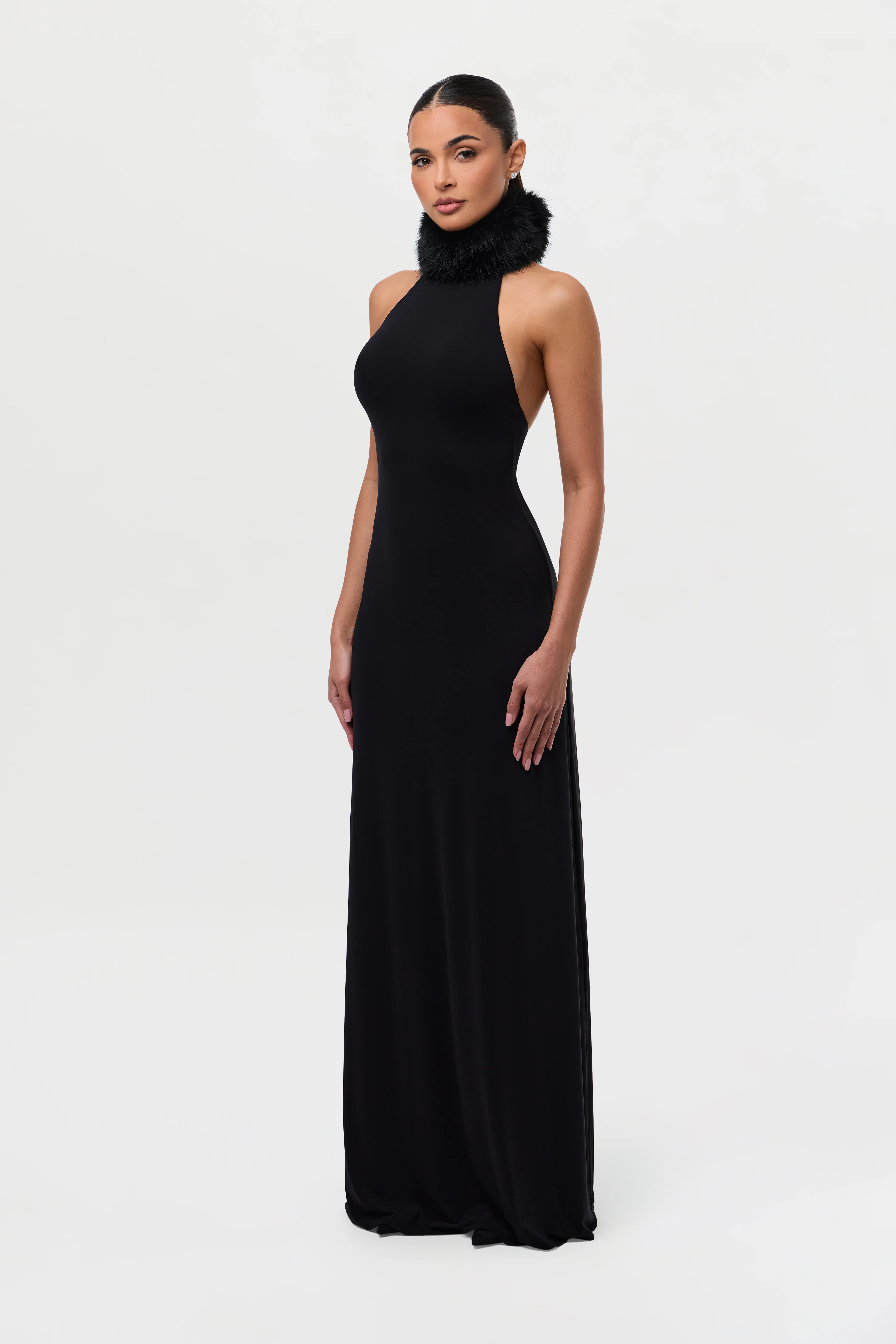 Naked Faux Fur Maxi Dress - Image 11