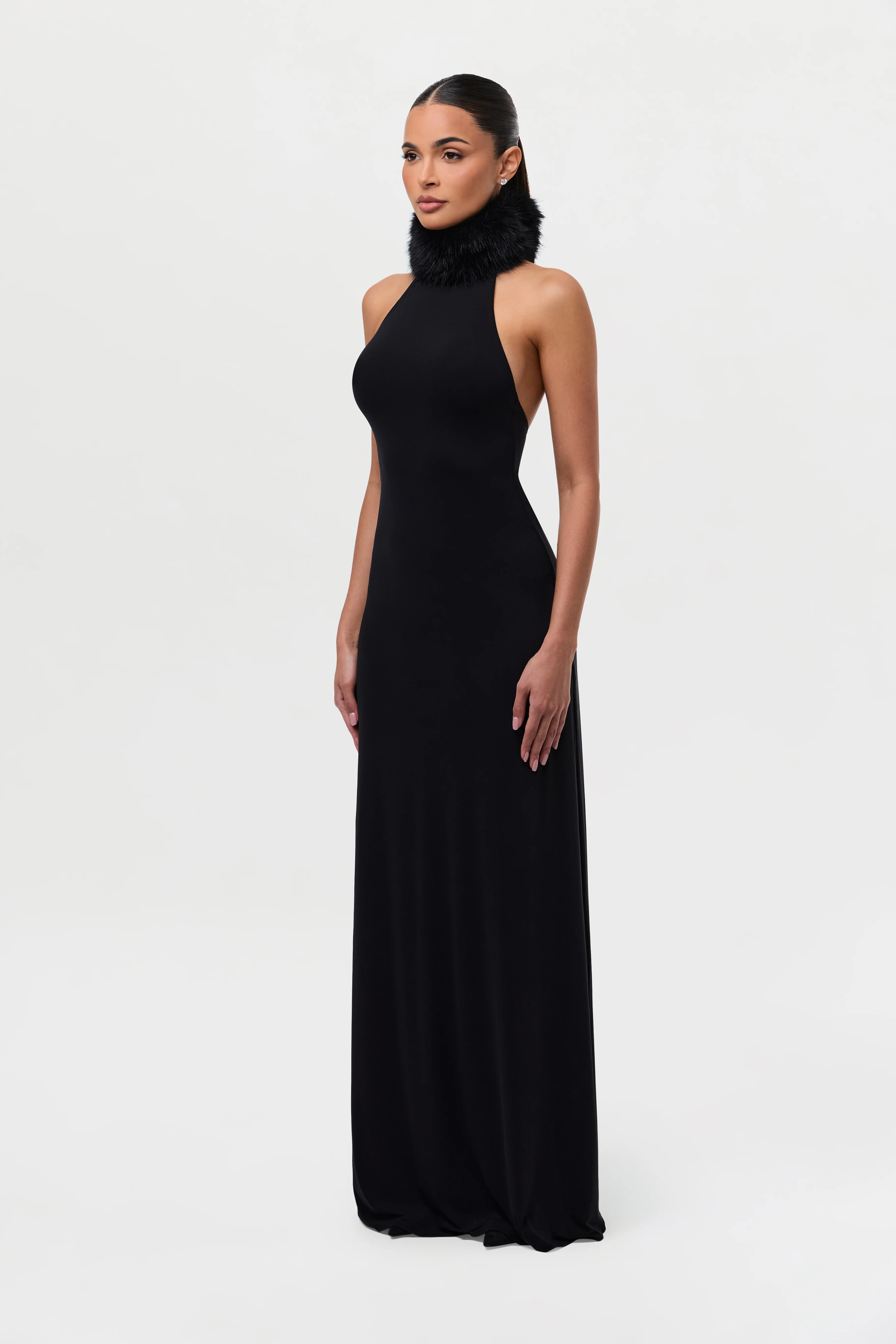 Naked Faux Fur Maxi Dress - Image 12