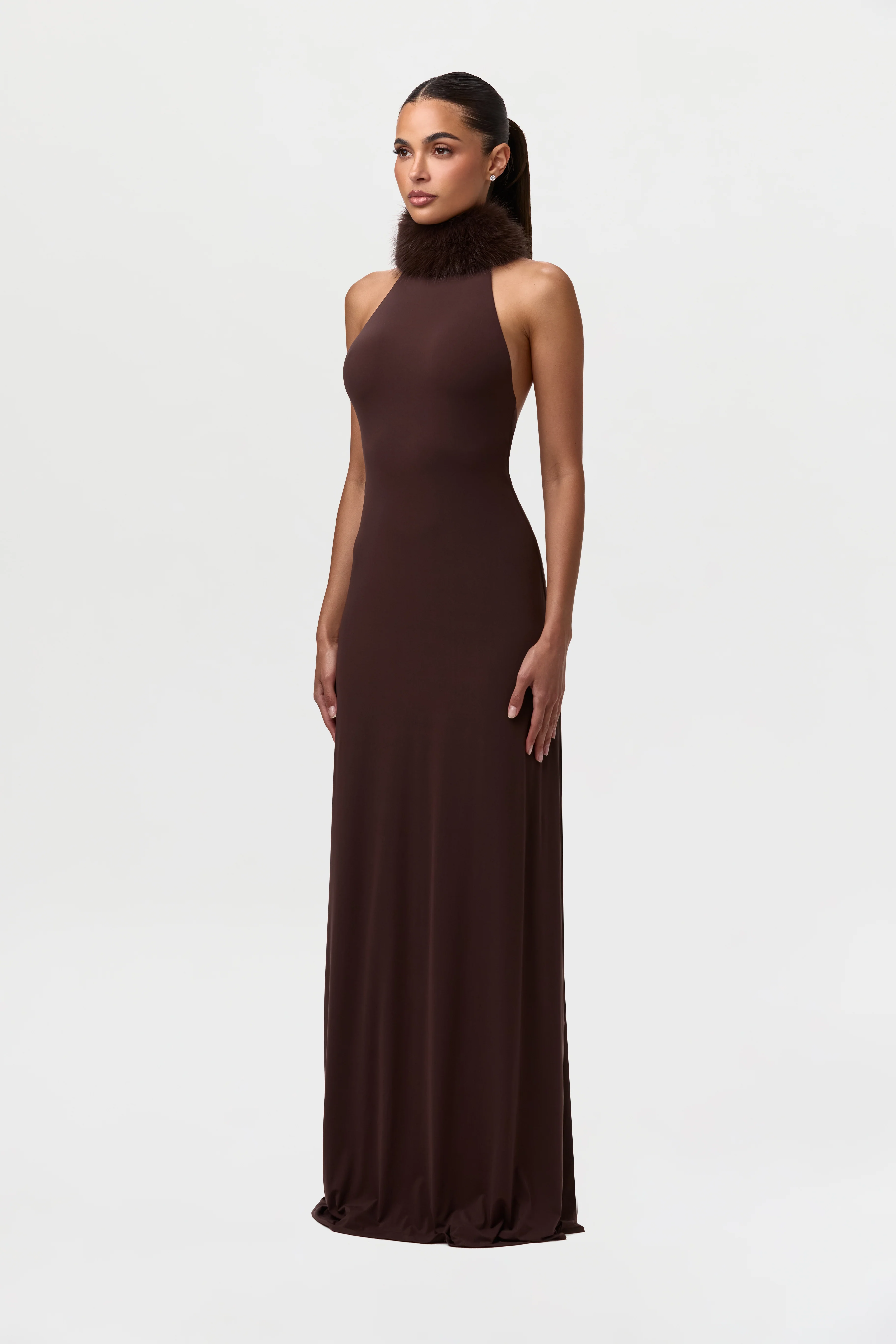 Naked Faux Fur Maxi Dress - Image 5