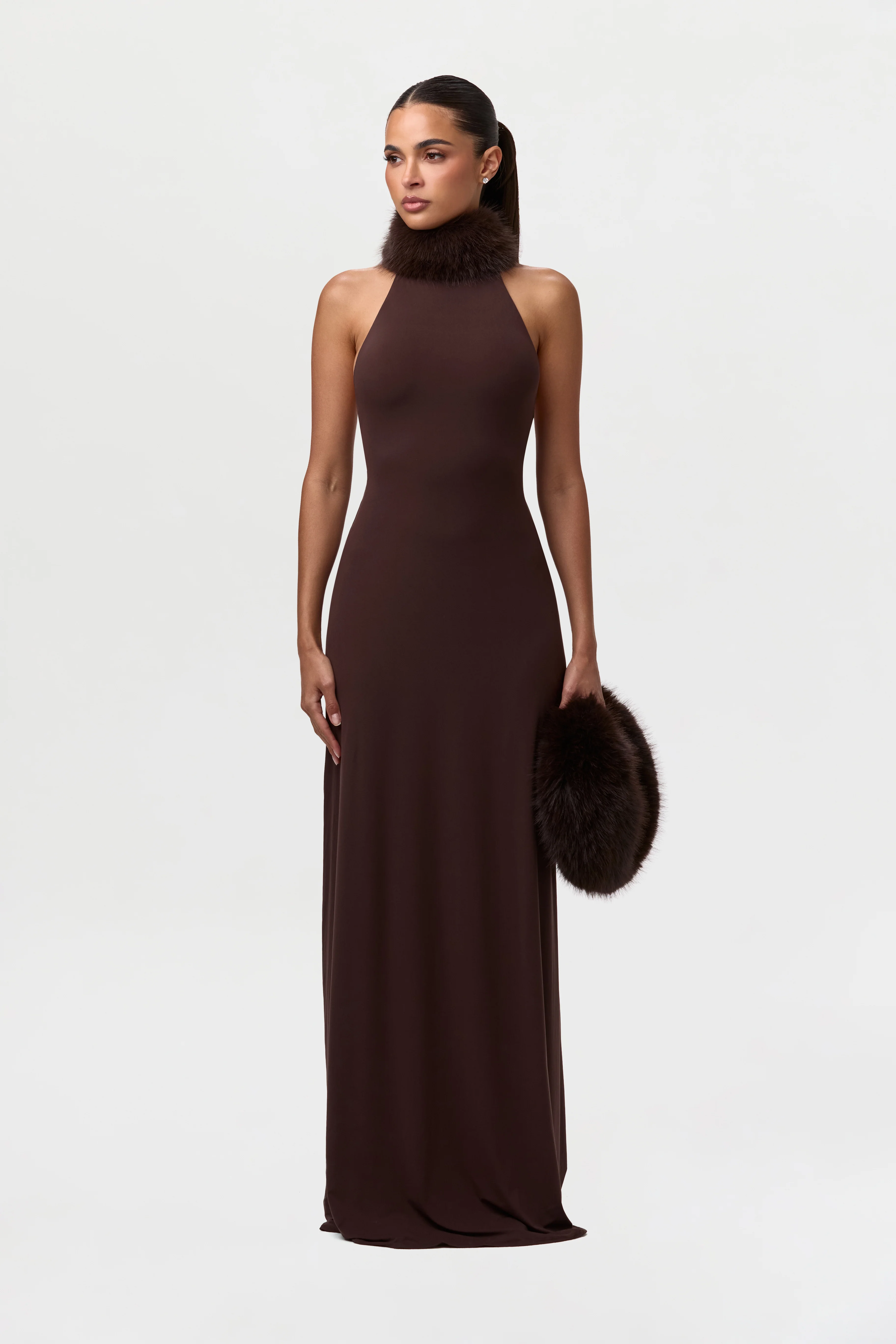Naked Faux Fur Maxi Dress - Image 6