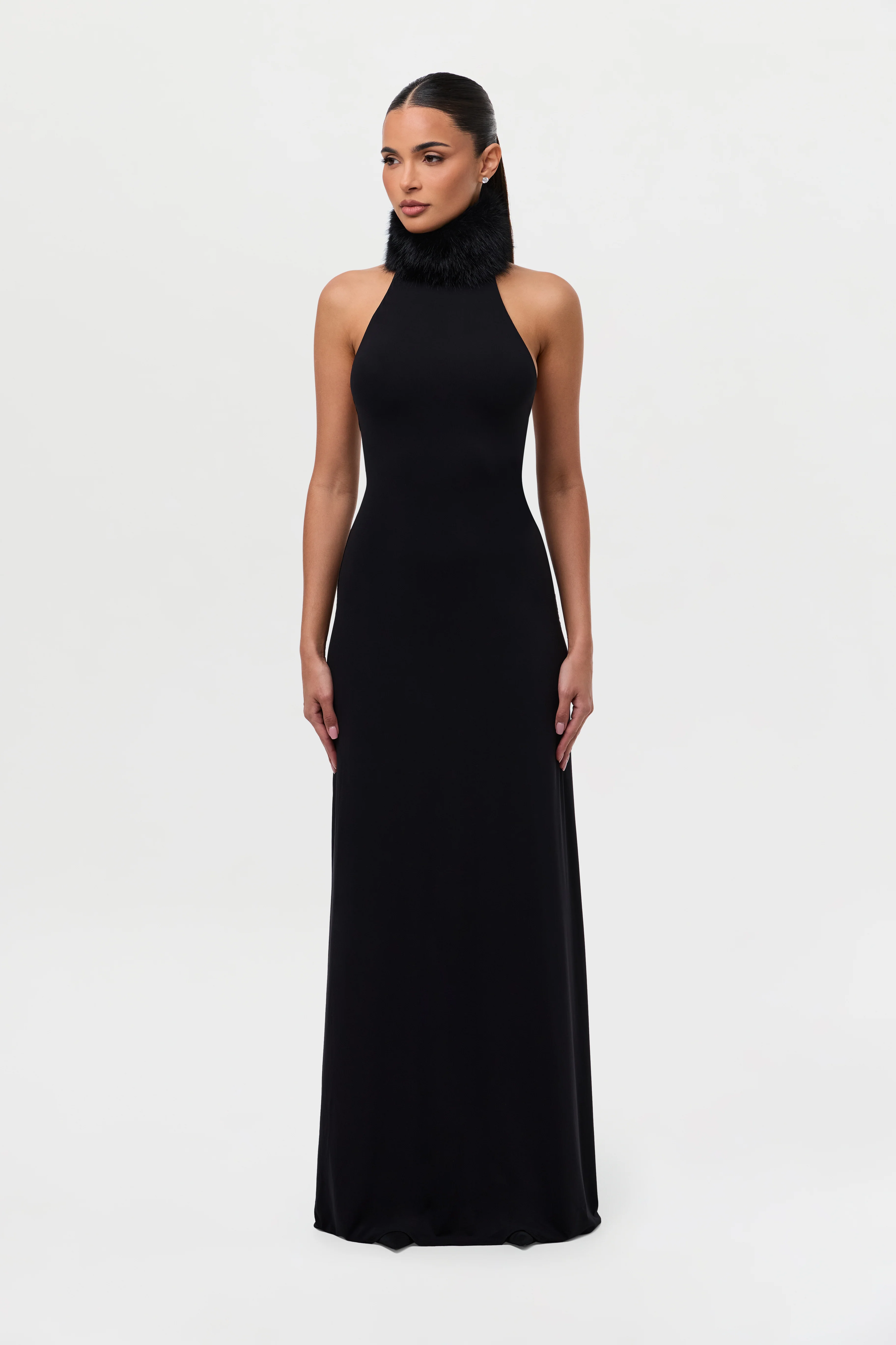 Naked Faux Fur Maxi Dress - Image 8