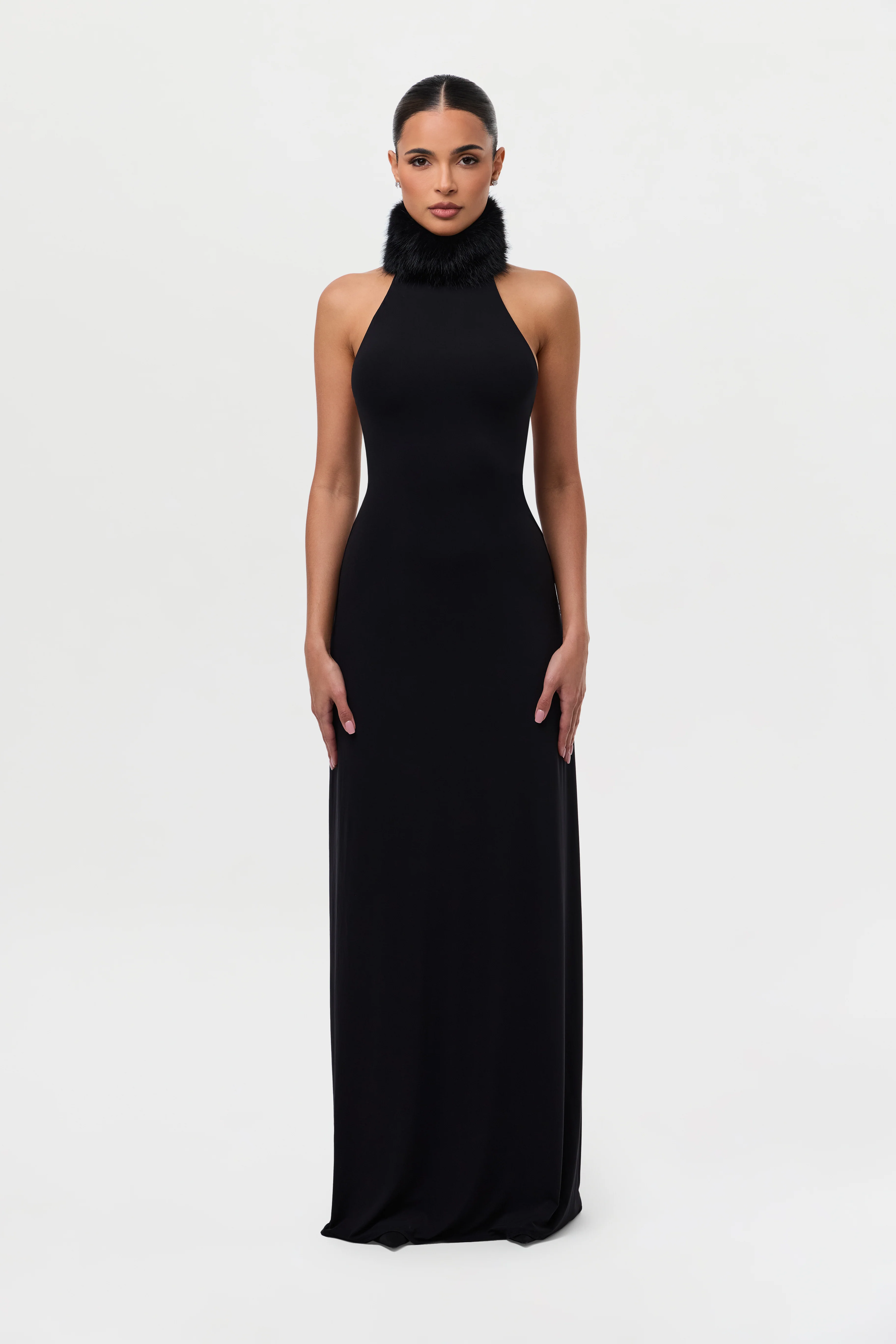 Naked Faux Fur Maxi Dress - Image 9