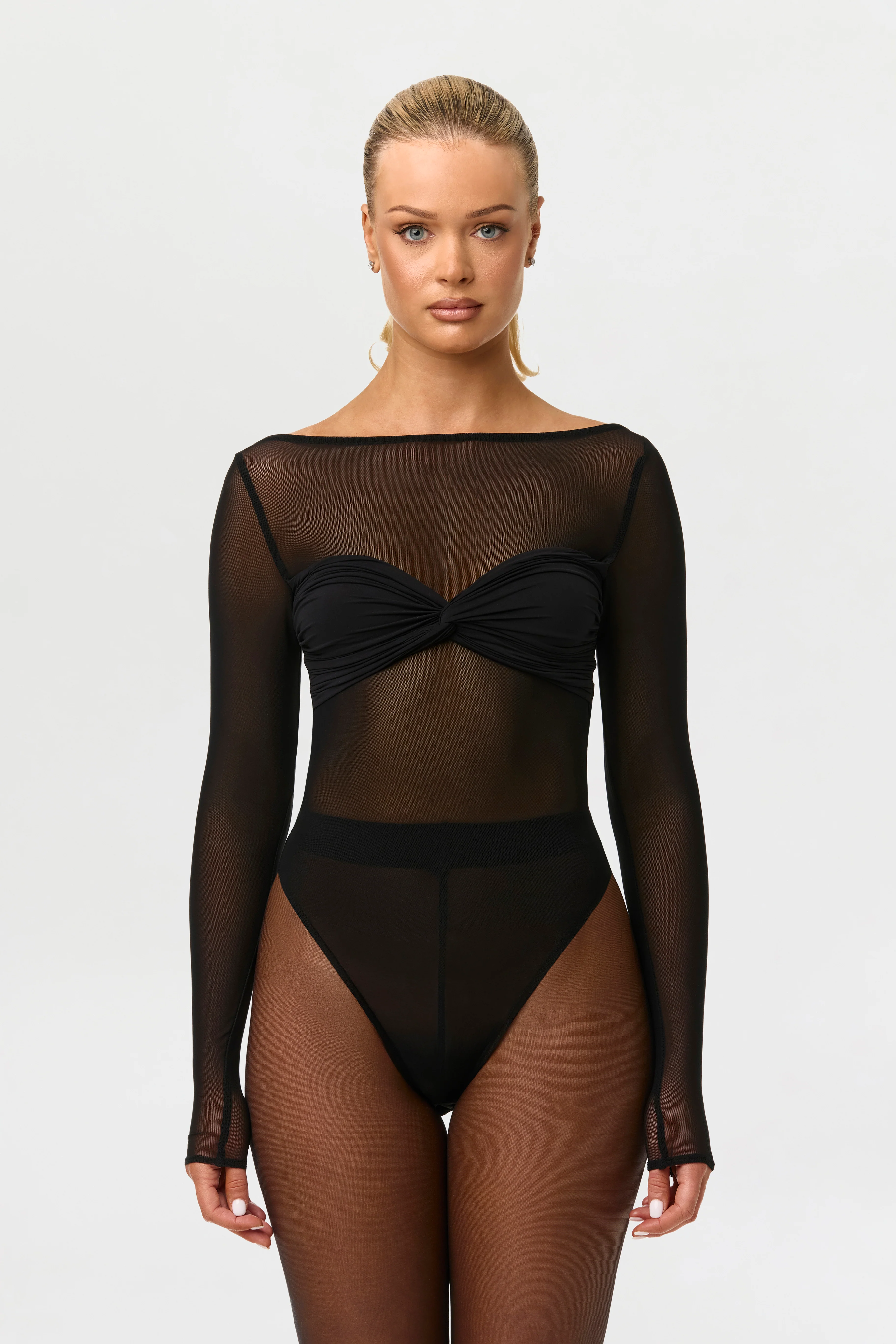 Naked Mesh Boatneck Bodysuit - Image 10