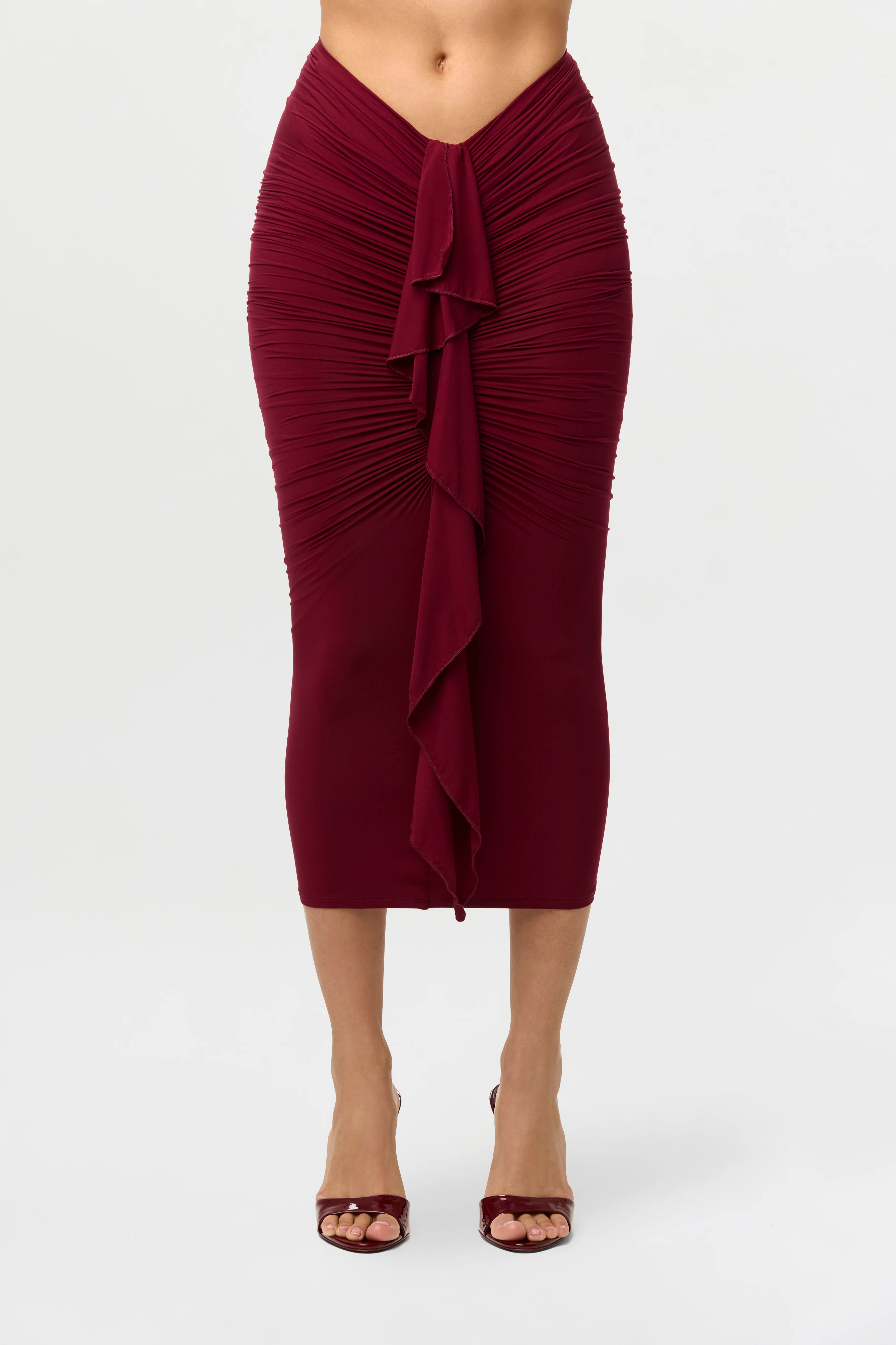 Naked Drape Midi Skirt - Image 11
