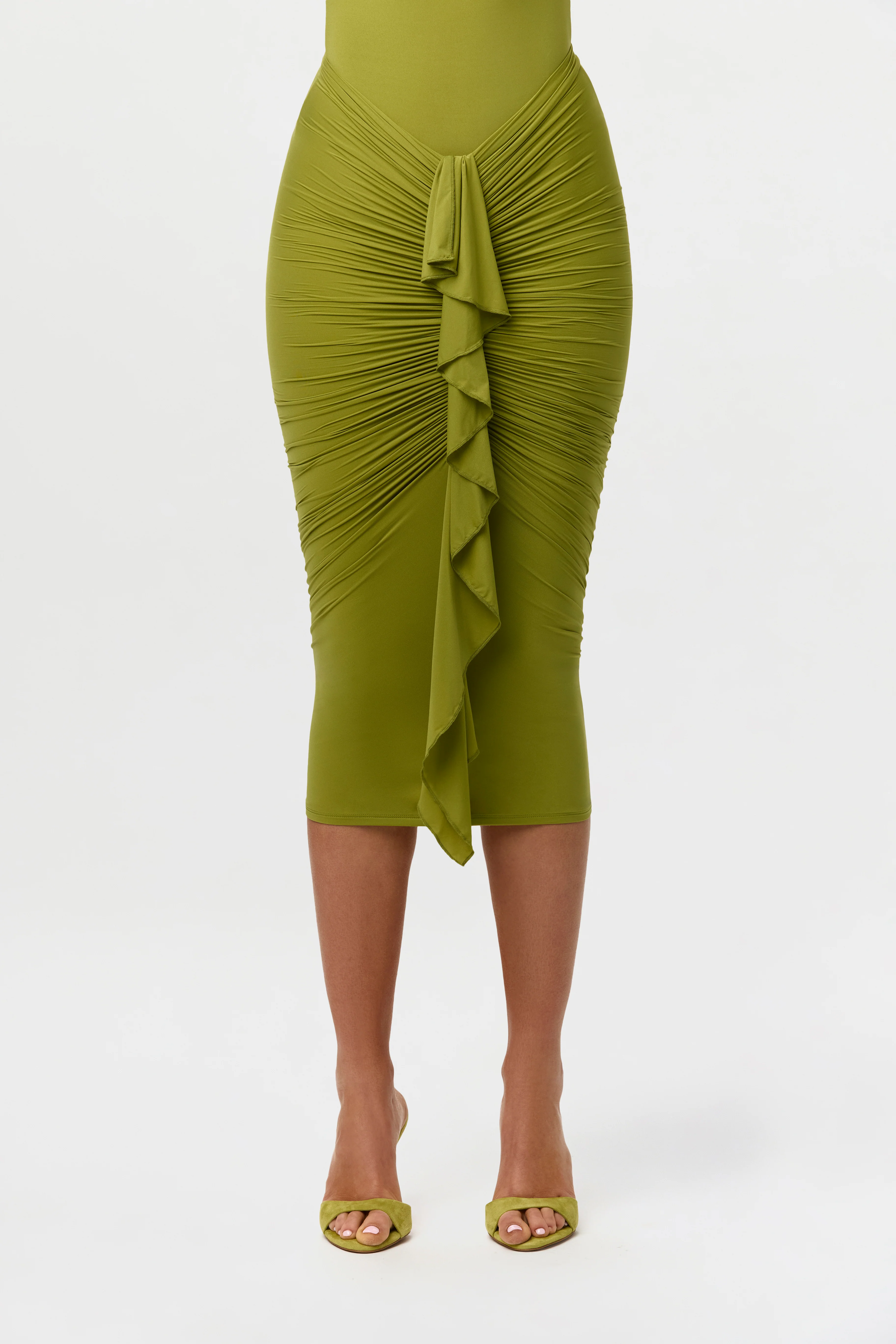 Naked Drape Midi Skirt - Image 3