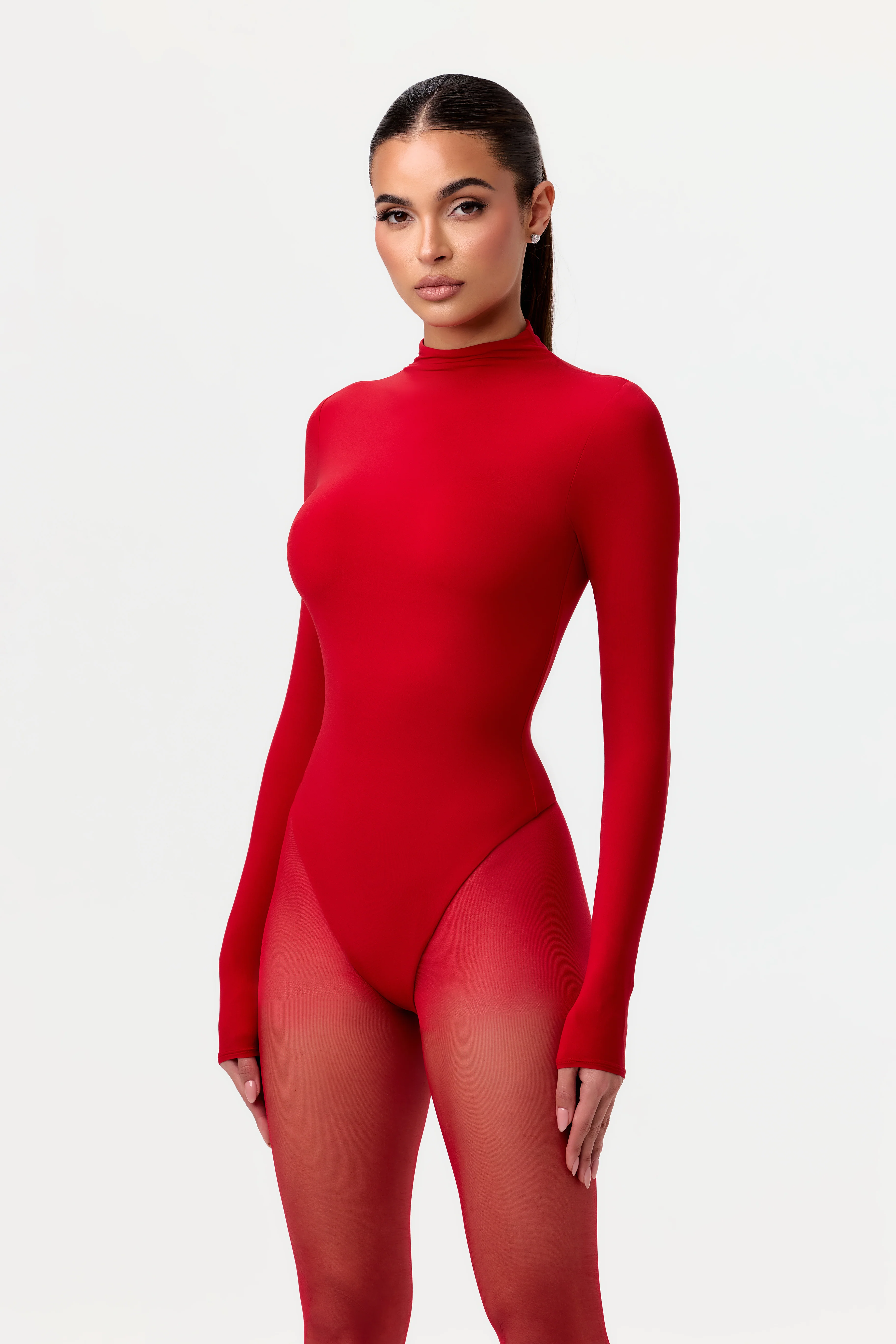 Naked Mock Neck Bodysuit - Image 46