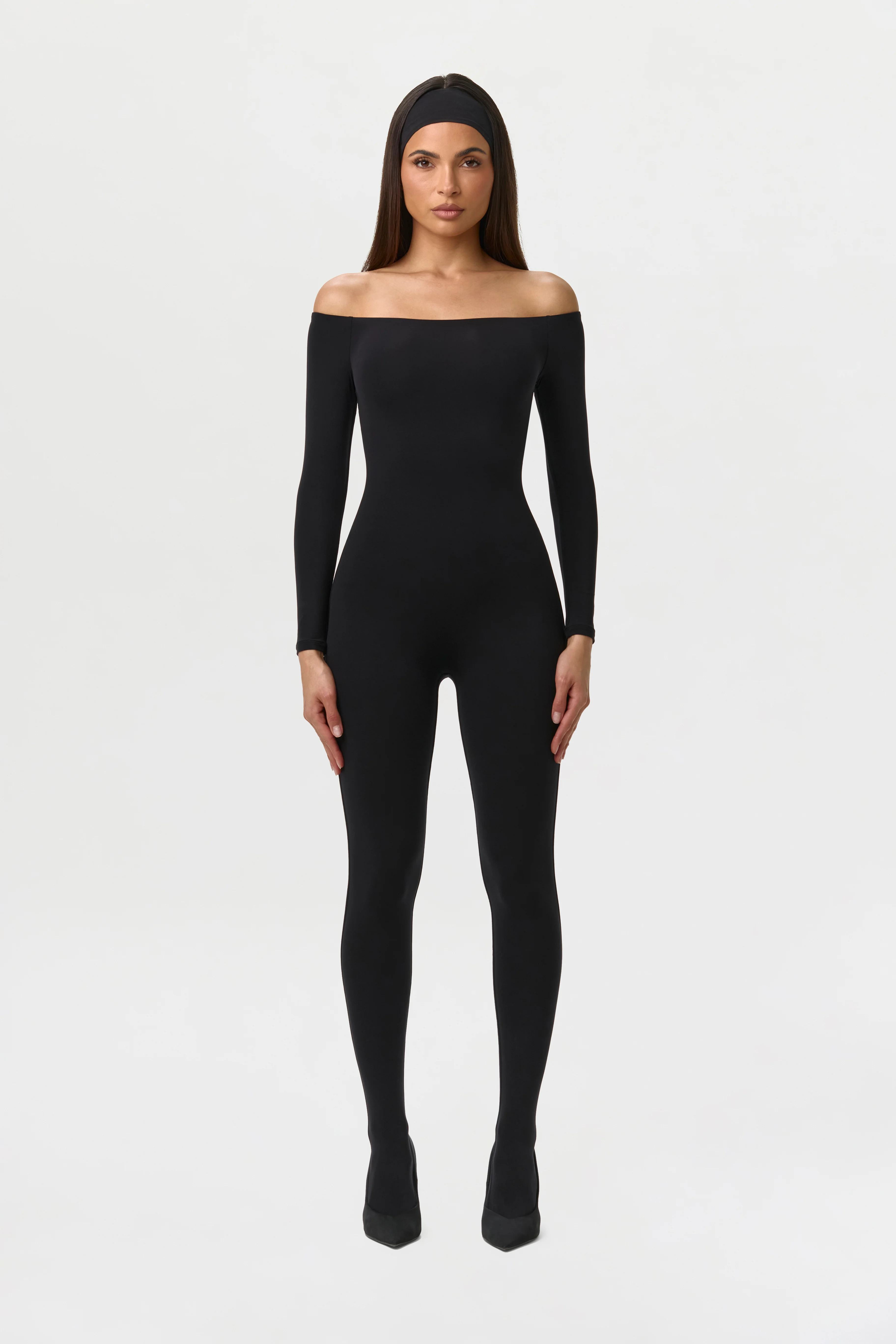 Naked Off-Shoulder Closed Toe Jumpsuit