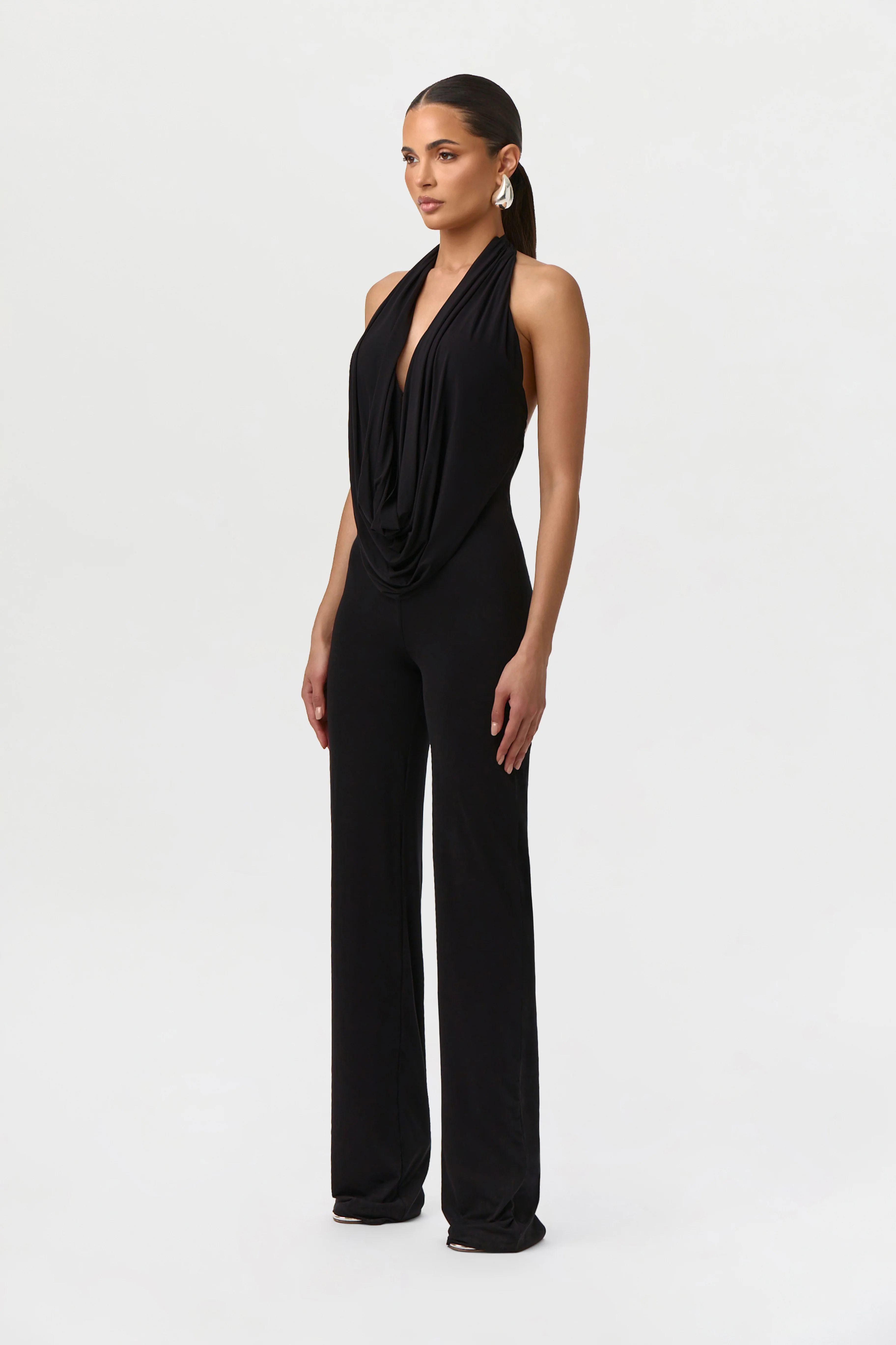 Naked Cowl Halter Jumpsuit - Image 4