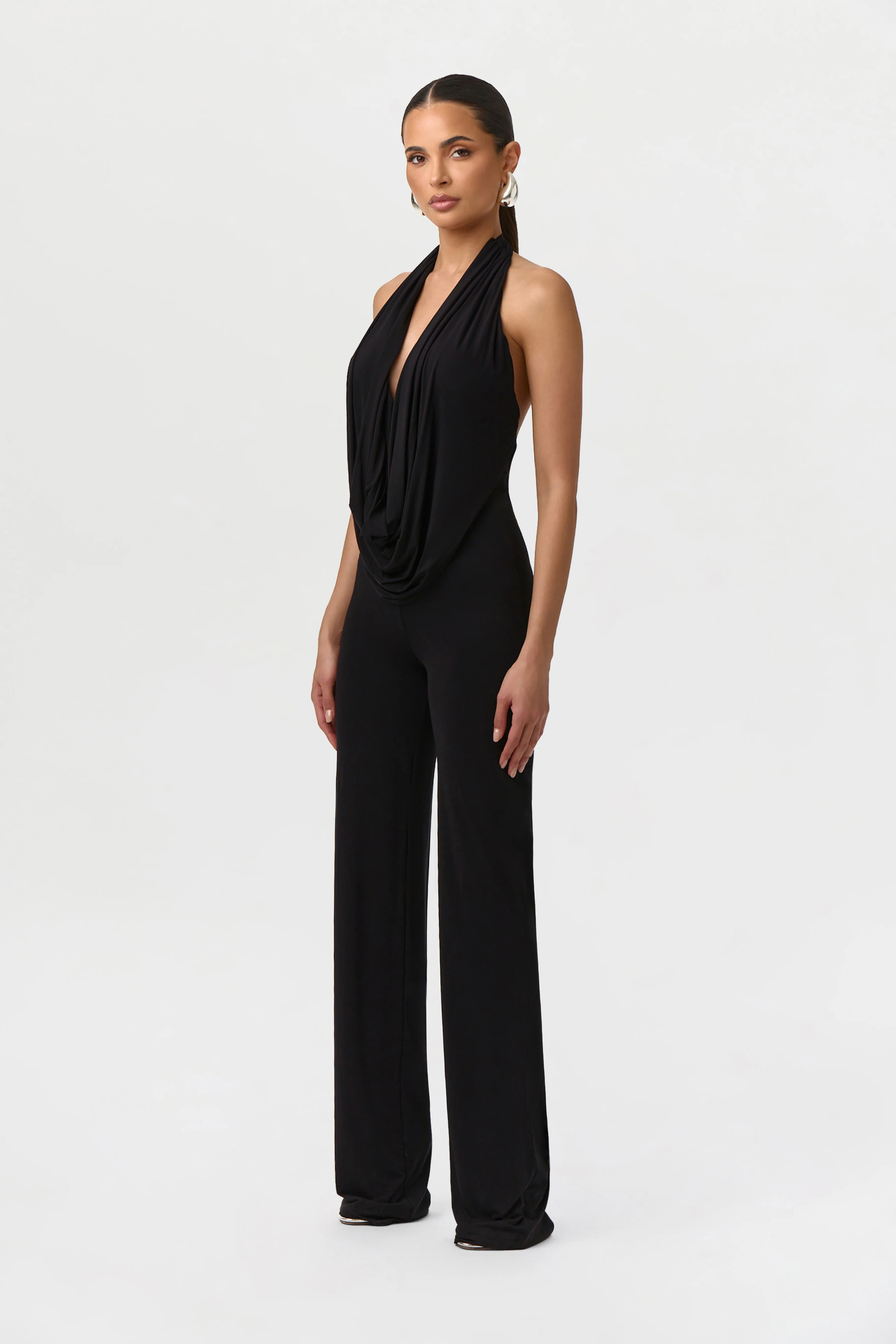 Naked Cowl Halter Jumpsuit - Image 5