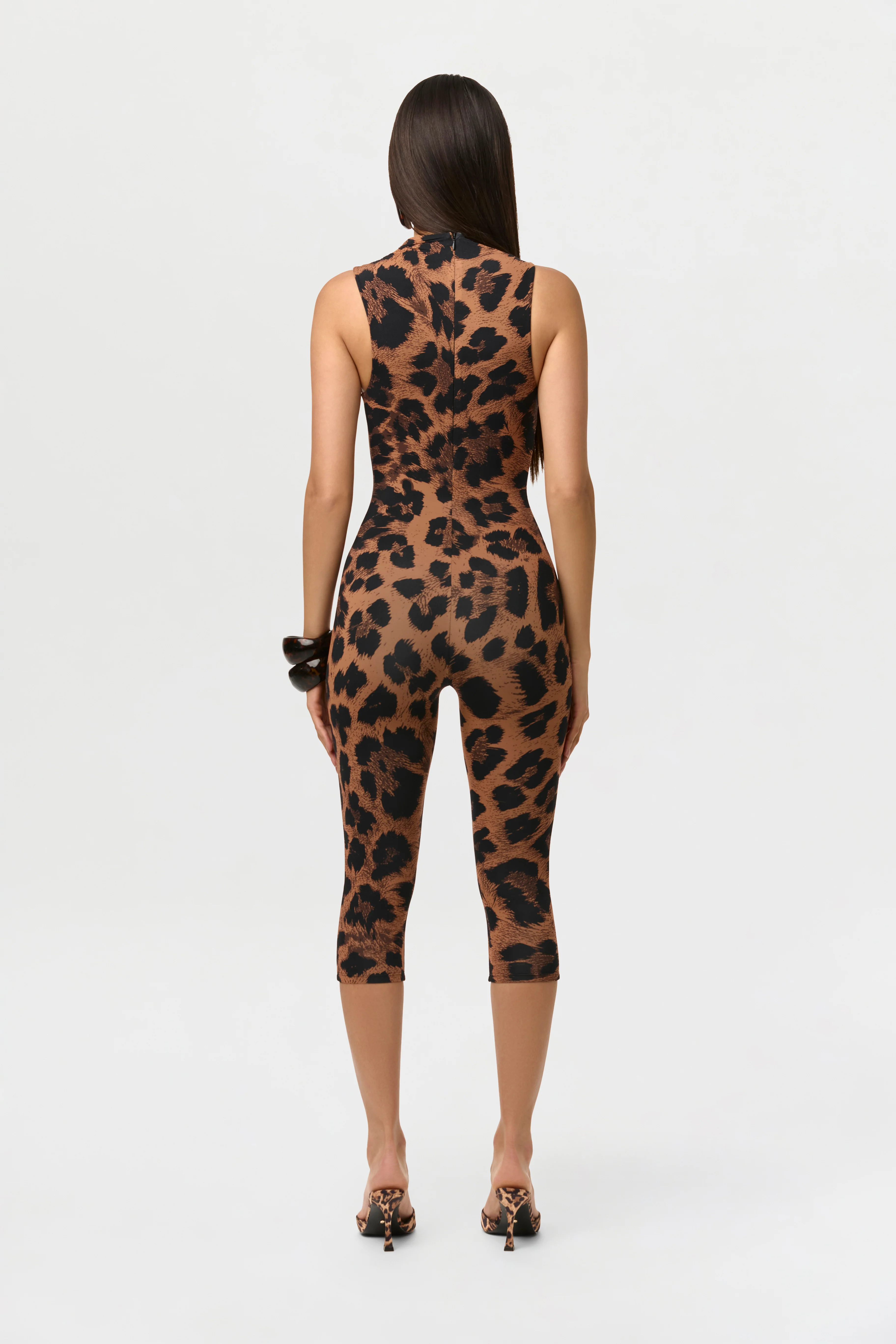 Naked Print Sleeveless Capri Jumpsuit - Image 4