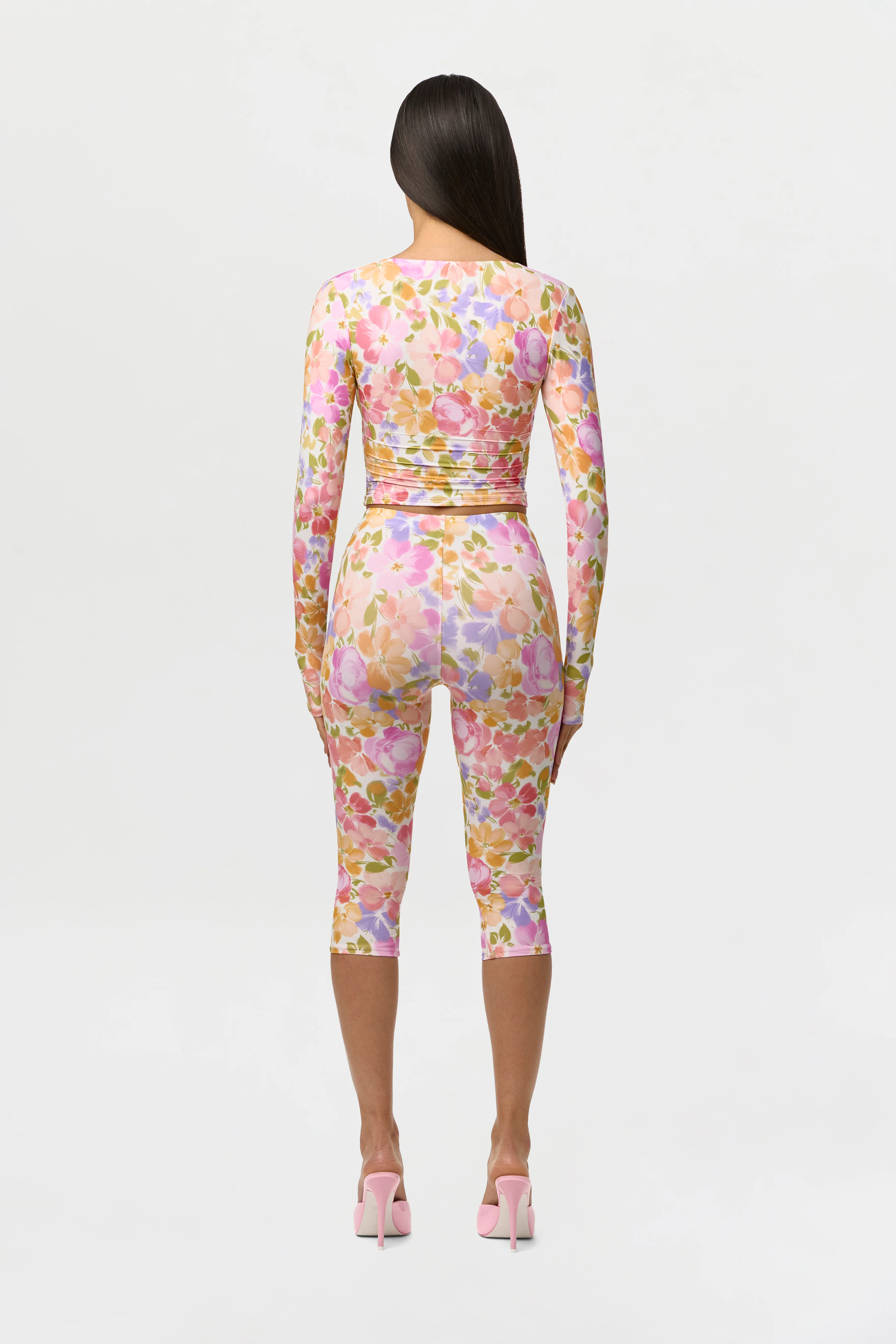 Naked Print Ruched Button Up Top - Image 7