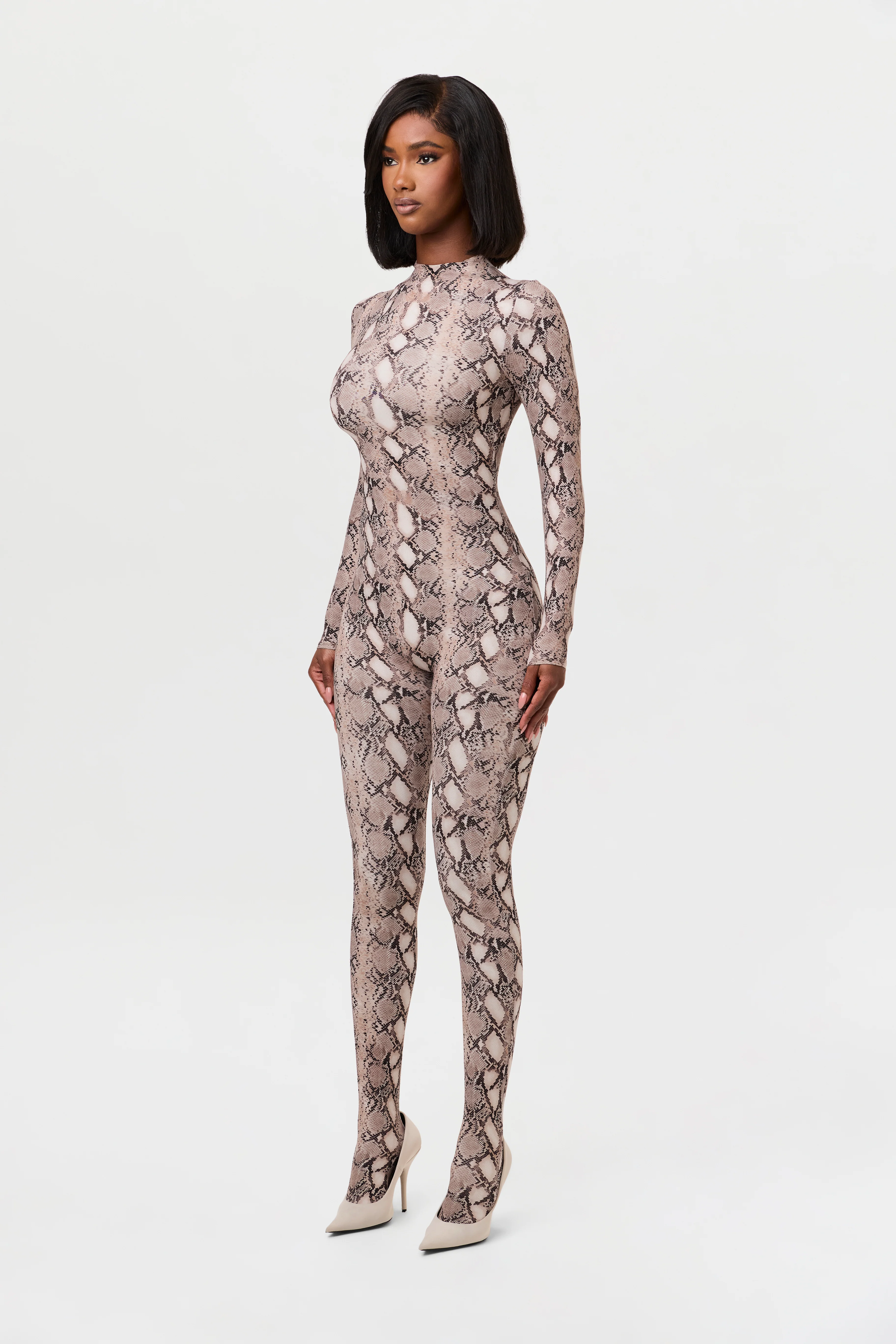 Naked Print Closed Toe Jumpsuit Petite - Image 25