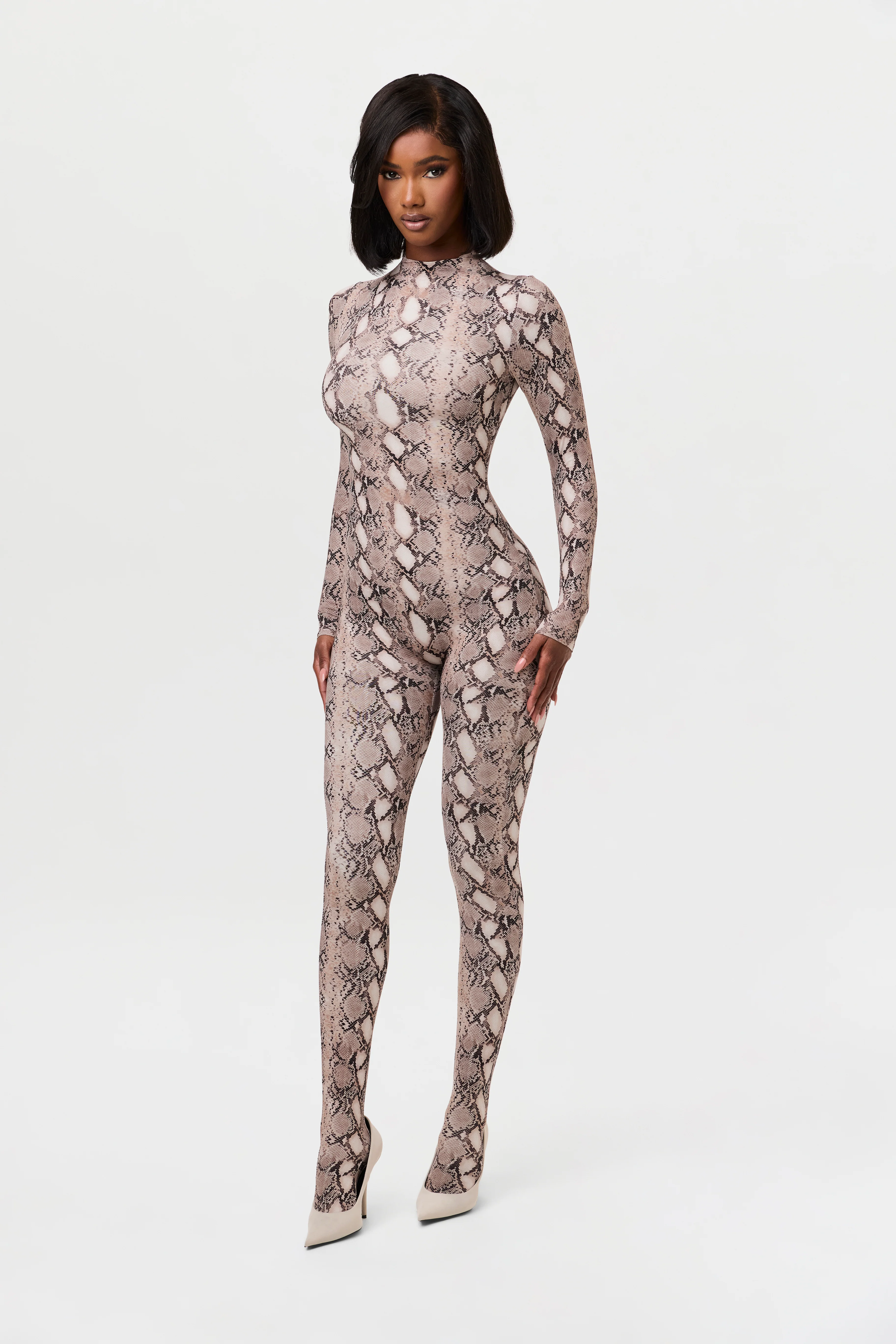 Naked Print Closed Toe Jumpsuit Petite - Image 26