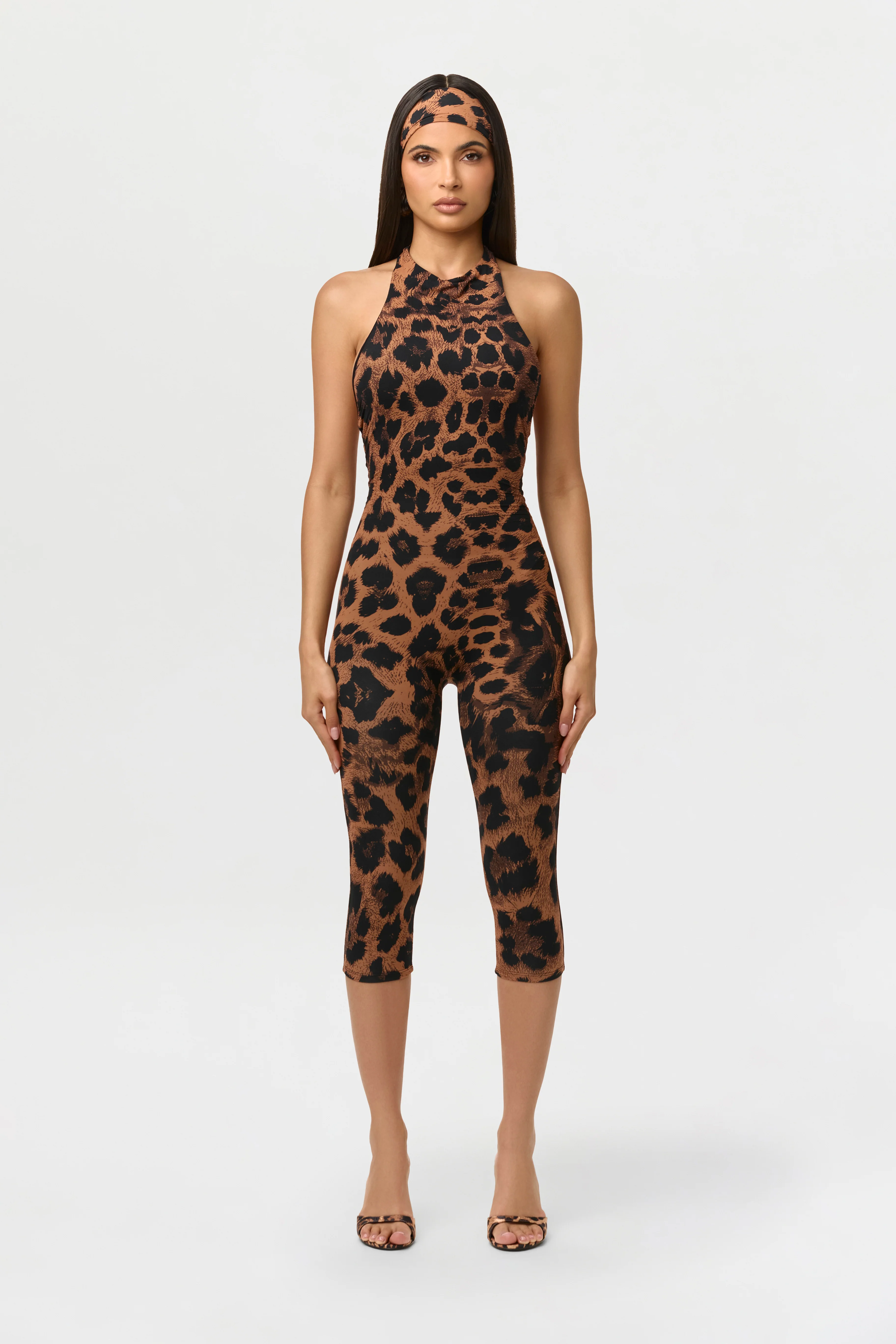 Naked Print Halter Capri Jumpsuit - Image 2