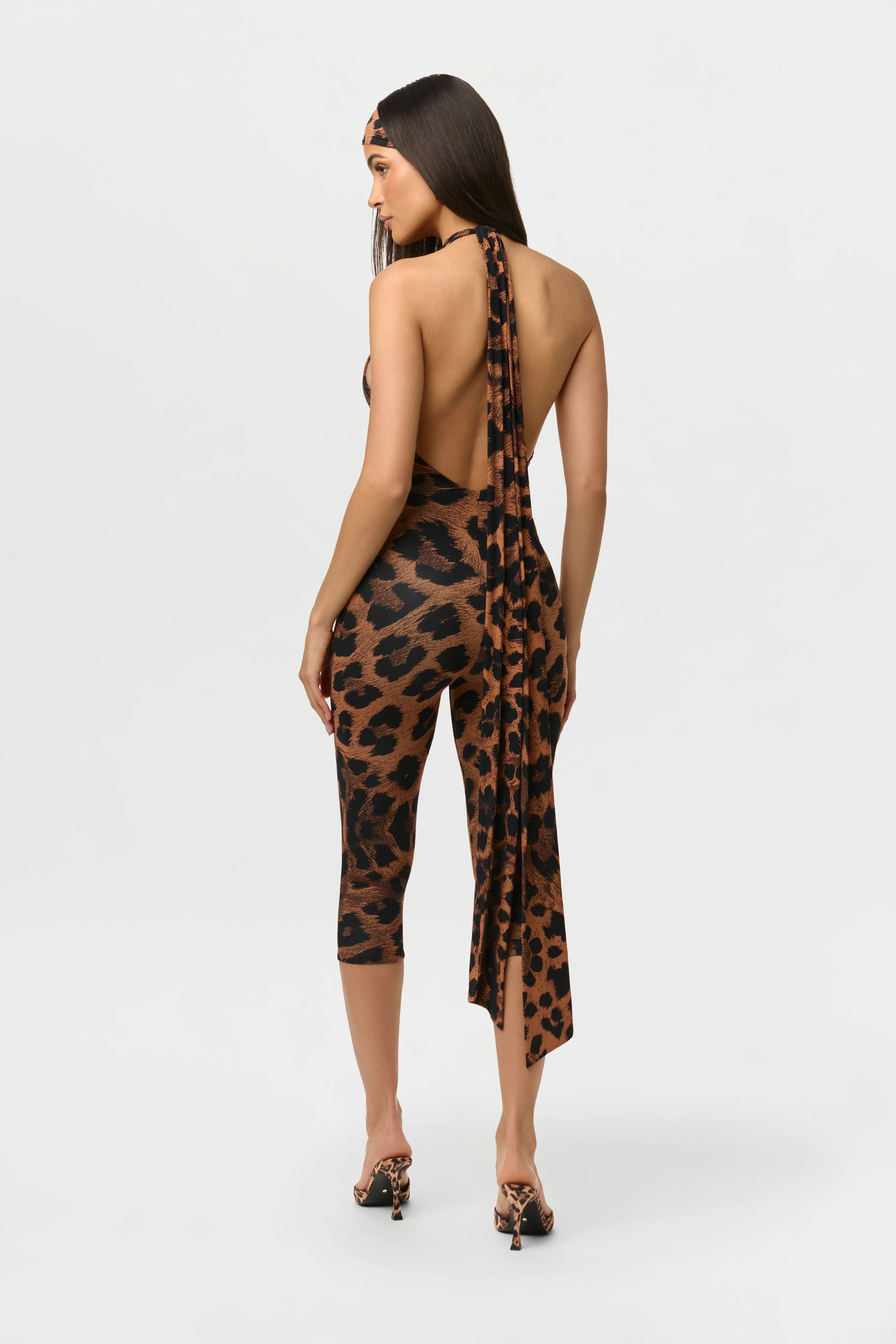 Naked Print Halter Capri Jumpsuit - Image 4