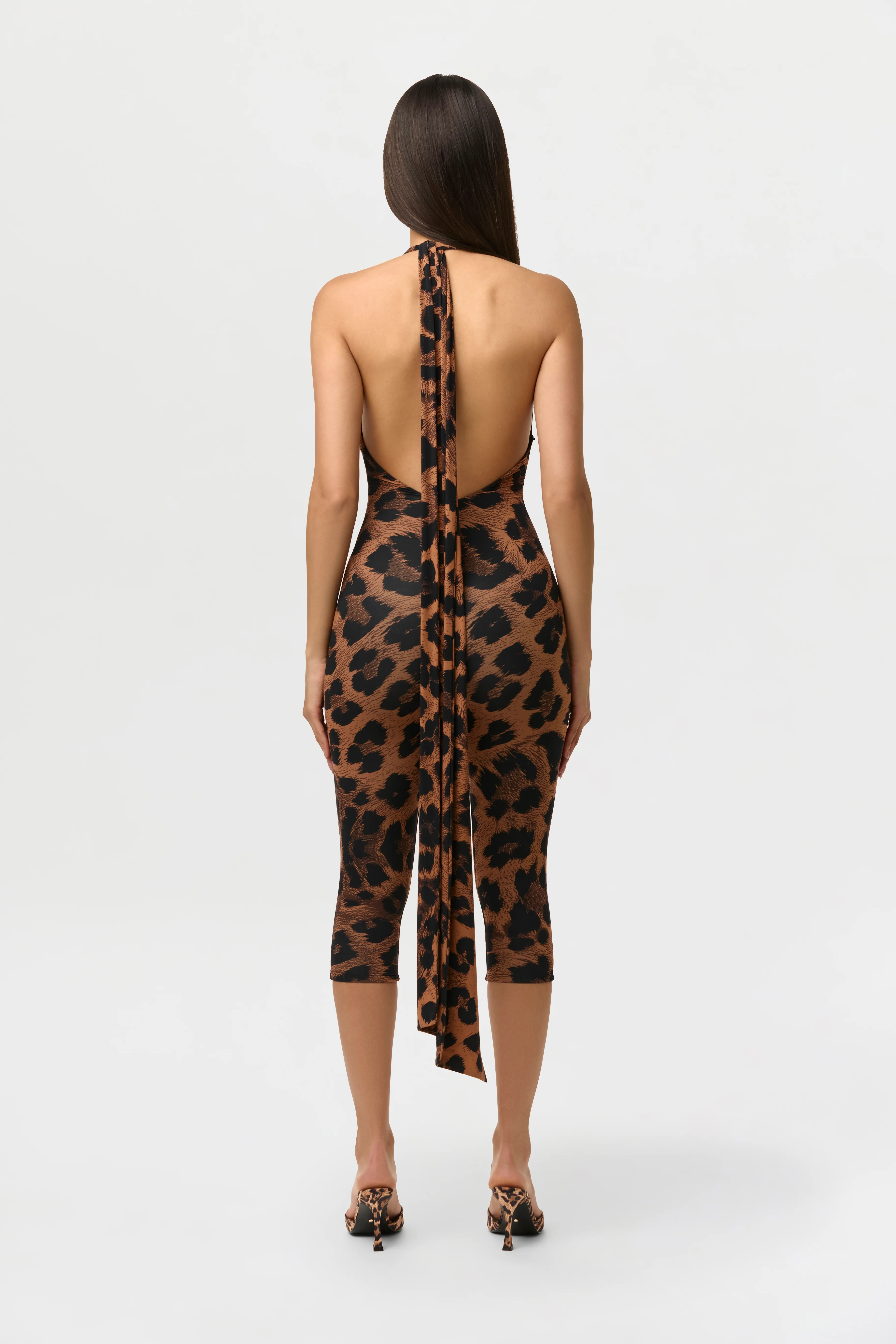 Naked Print Halter Capri Jumpsuit - Image 5