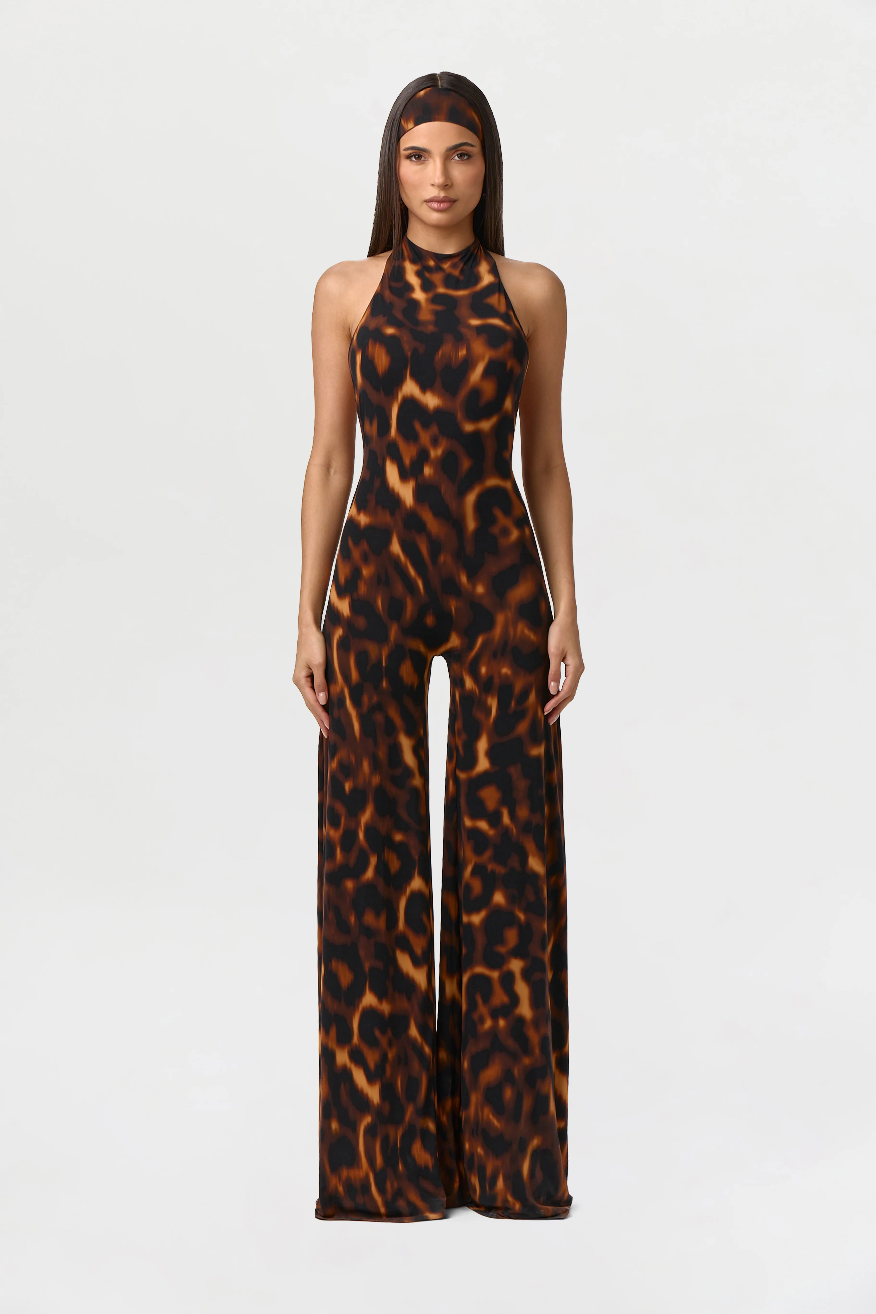 Naked Halter Wide Leg Jumpsuit Petite - Image 3