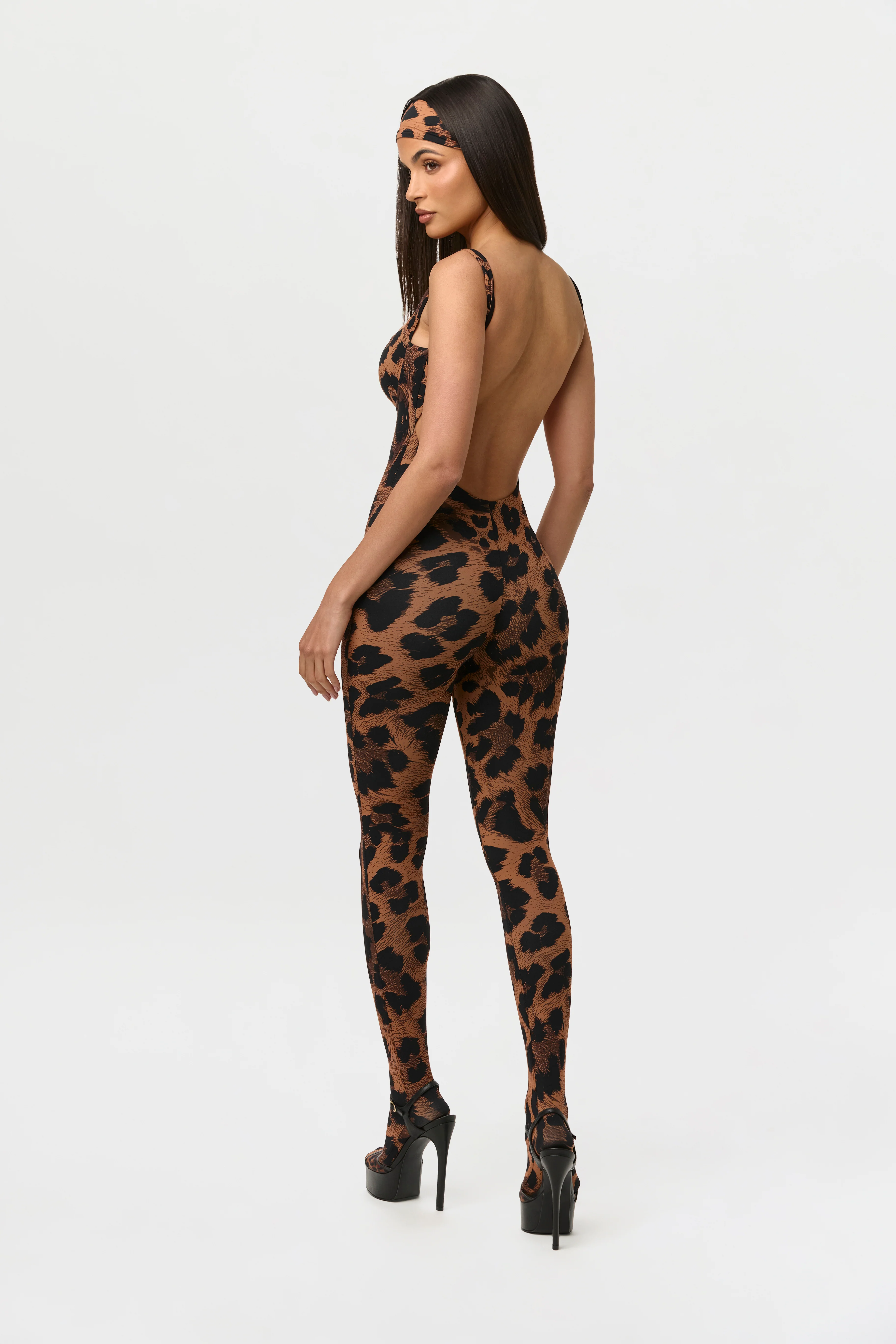 Naked Print Open Back Jumpsuit Petite - Image 3