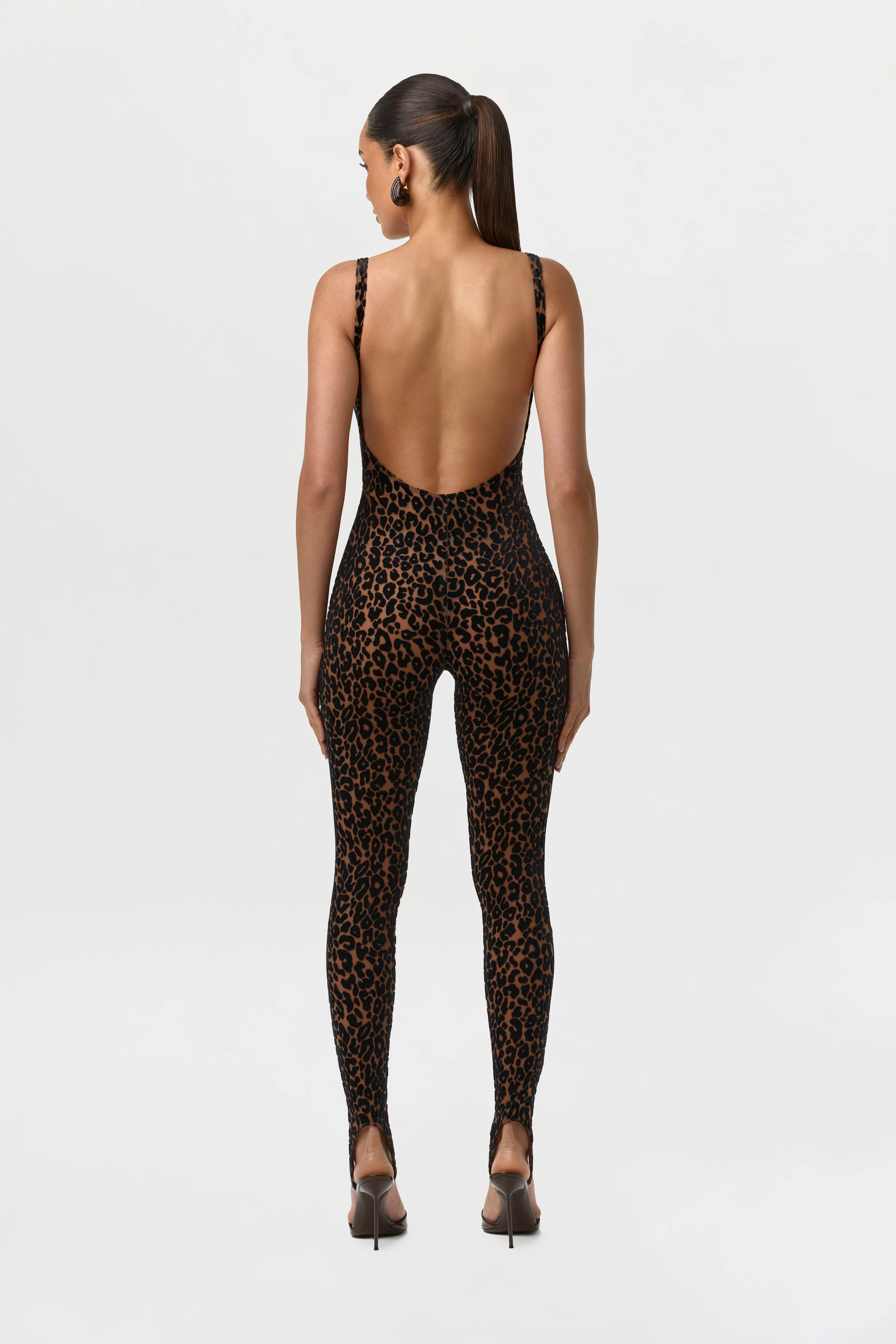Burnout Print Open Back Jumpsuit Petite - Image 5