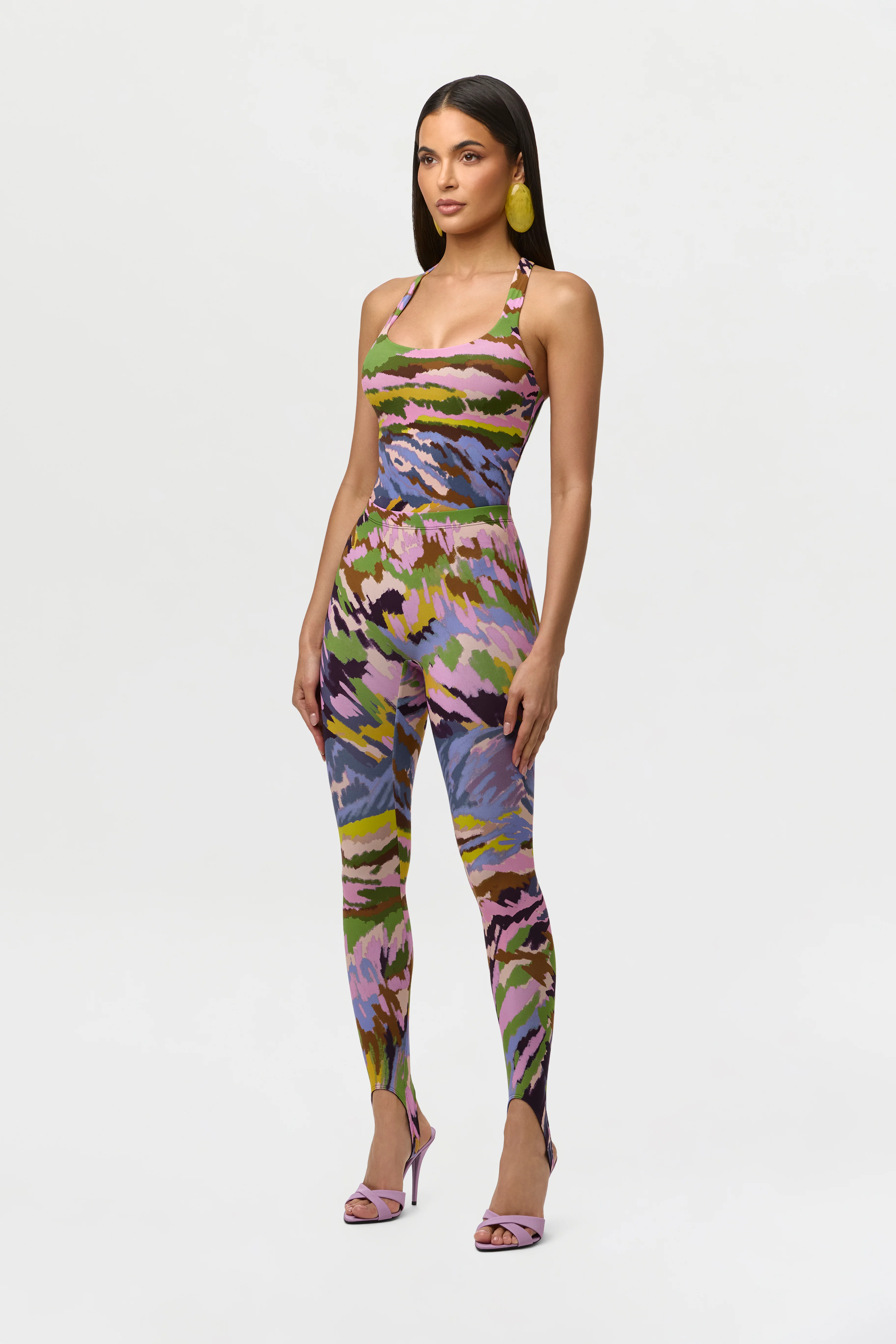 Naked Print Racerback Scoop Tank Bodysuit - Image 5