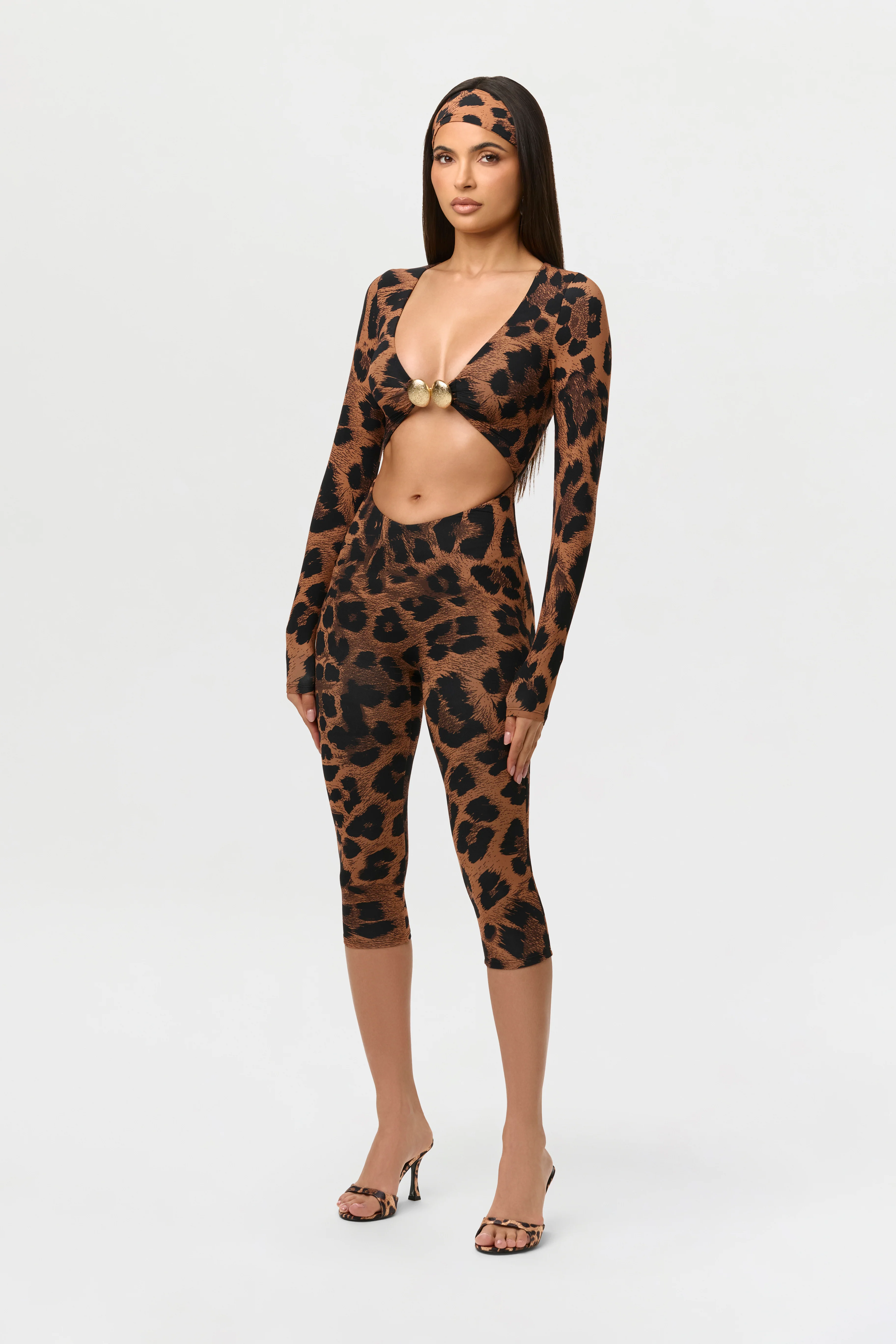 Naked Print Cutout Capri Jumpsuit - Image 4