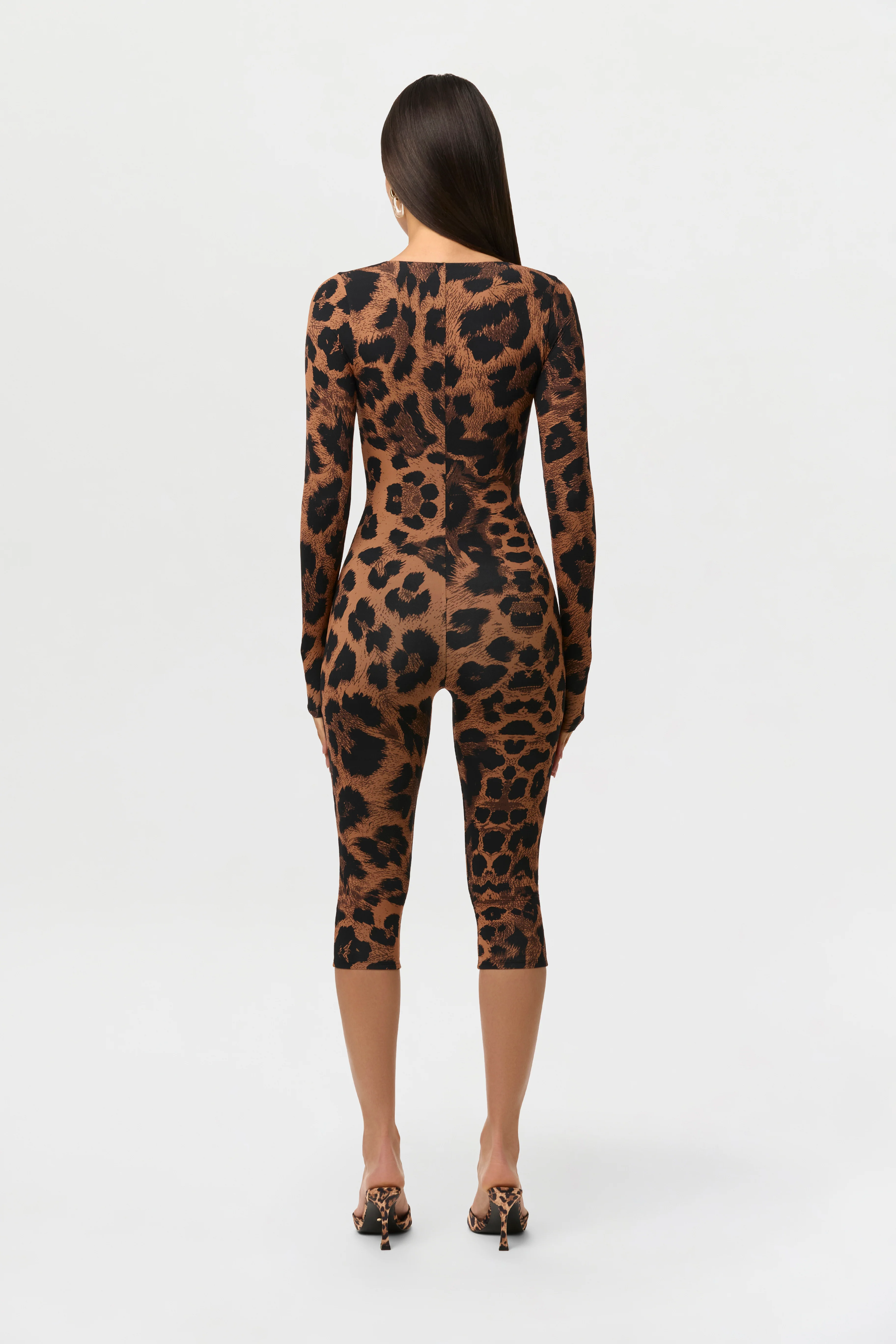 Naked Print Cutout Capri Jumpsuit - Image 5