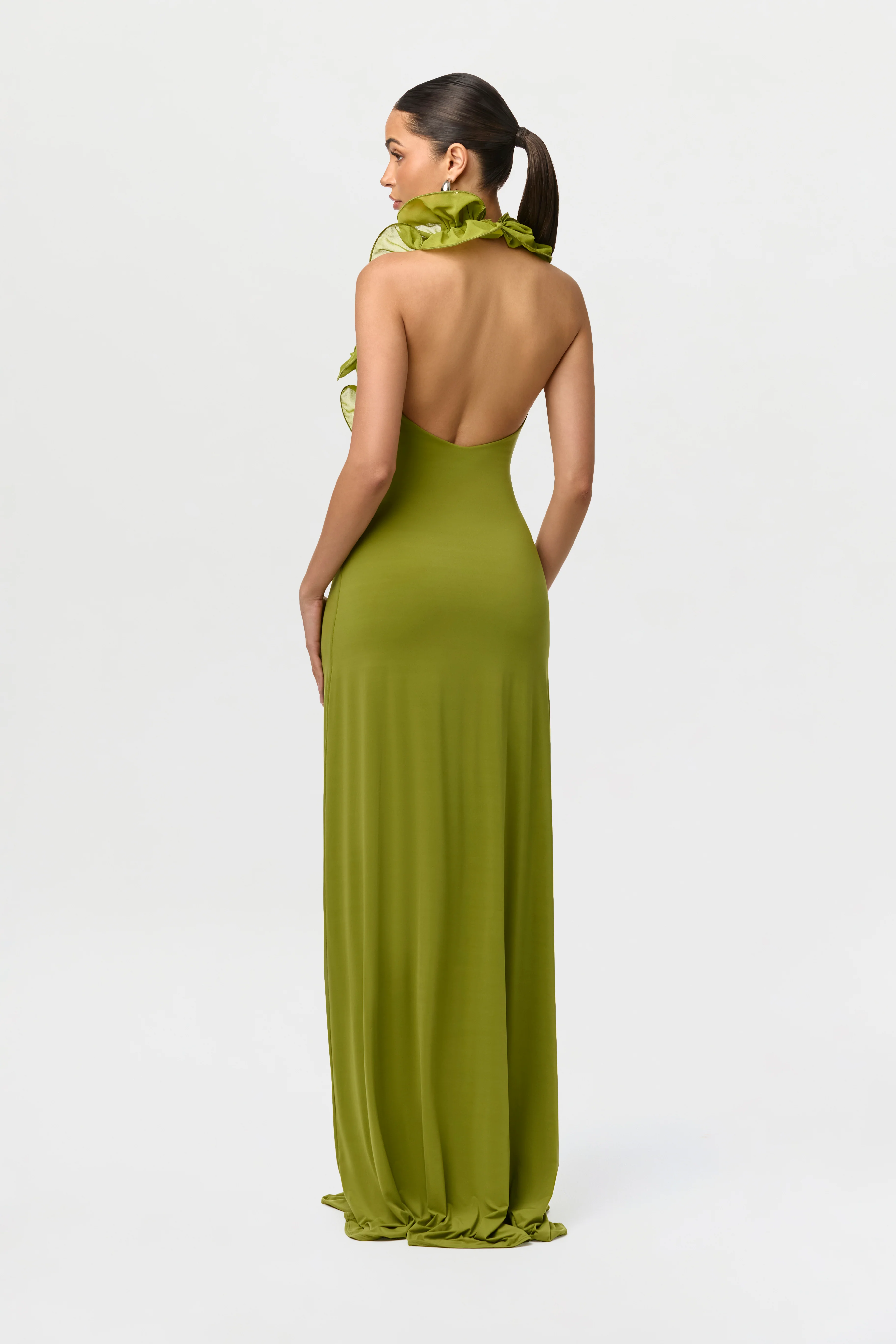 Naked Ruffle Halter Maxi Dress - Image 5