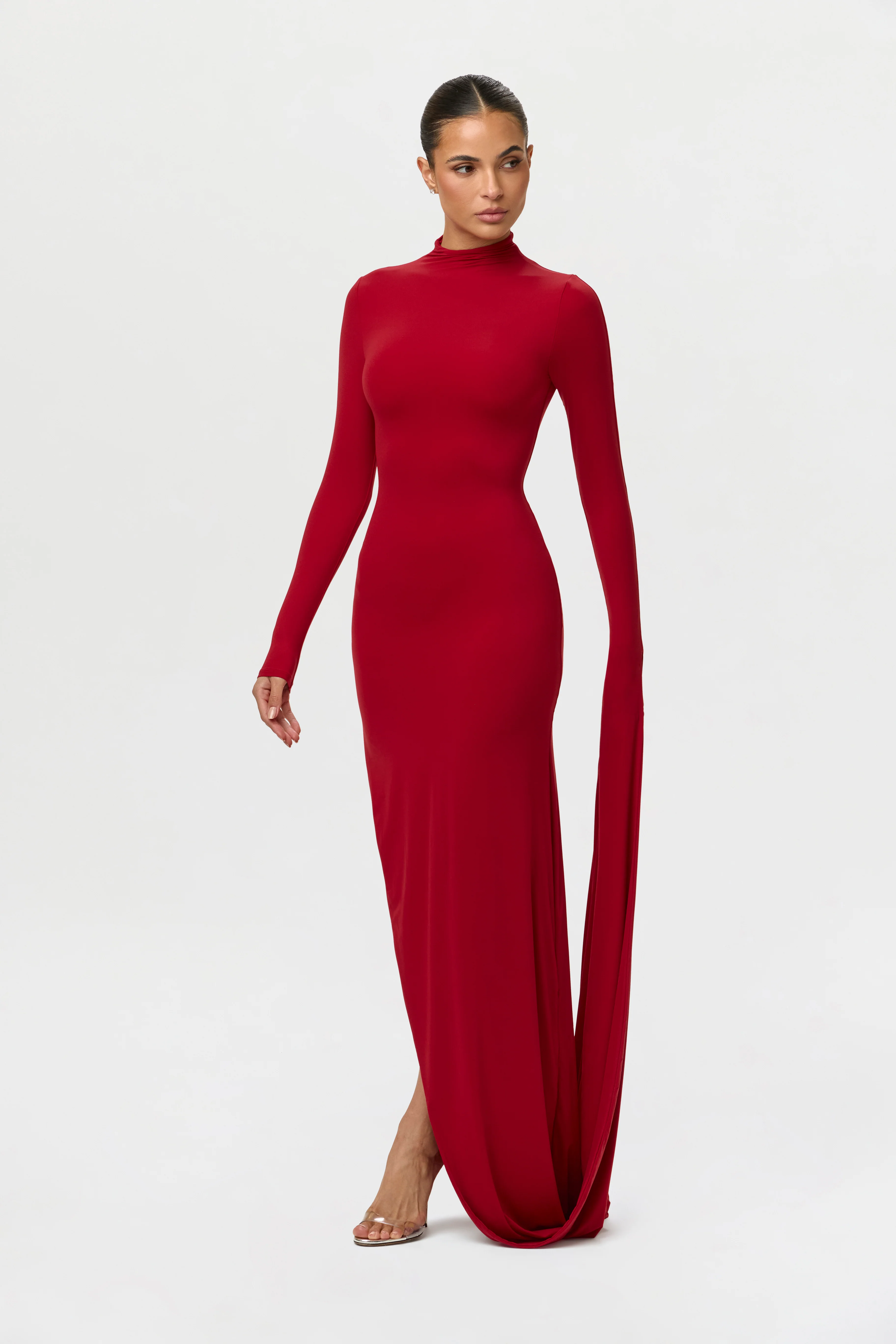 Naked Draped Sleeve Maxi Dress - Image 5