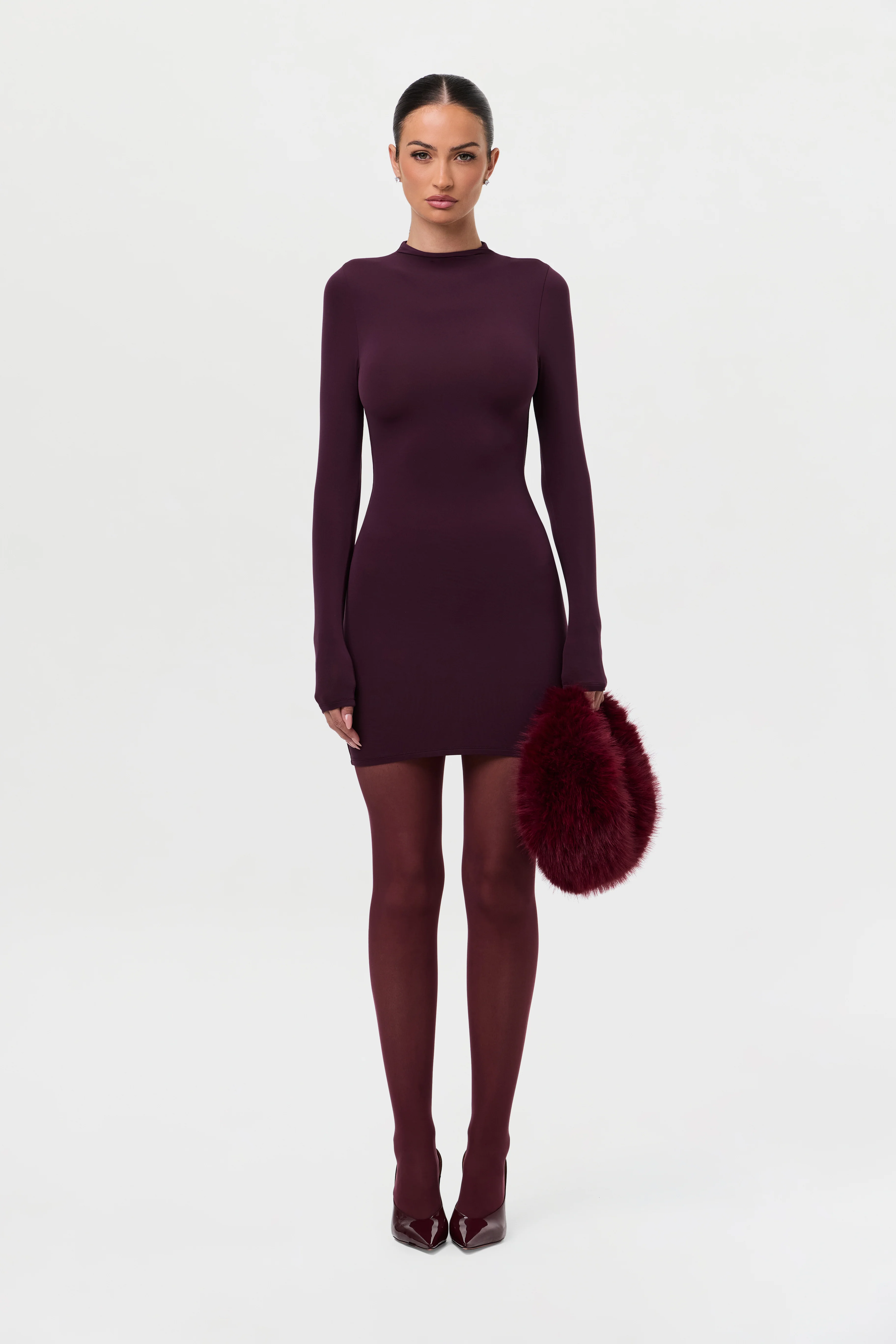 Naked Mock Neck Mini Dress - Image 21