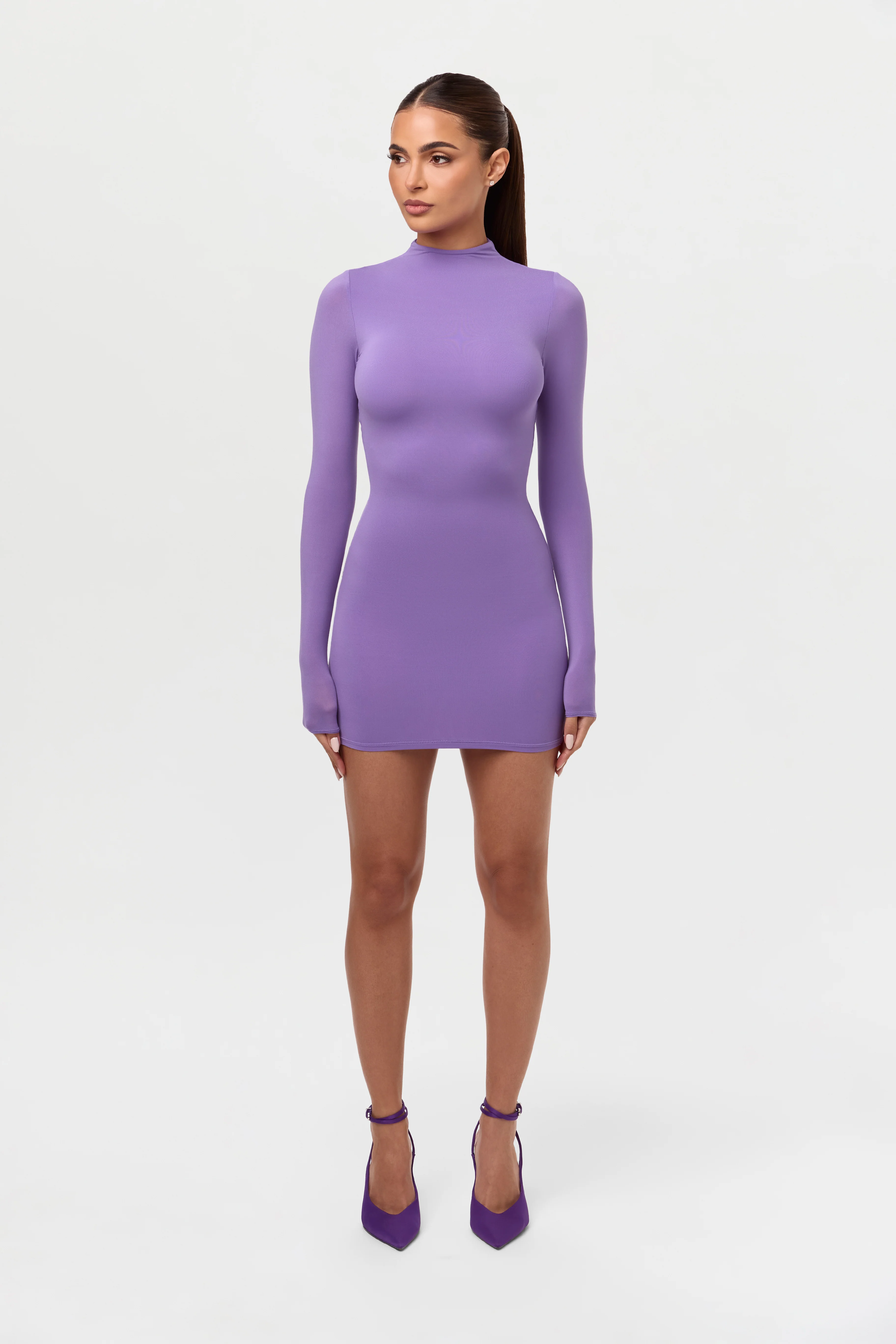 Naked Mock Neck Mini Dress - Image 24