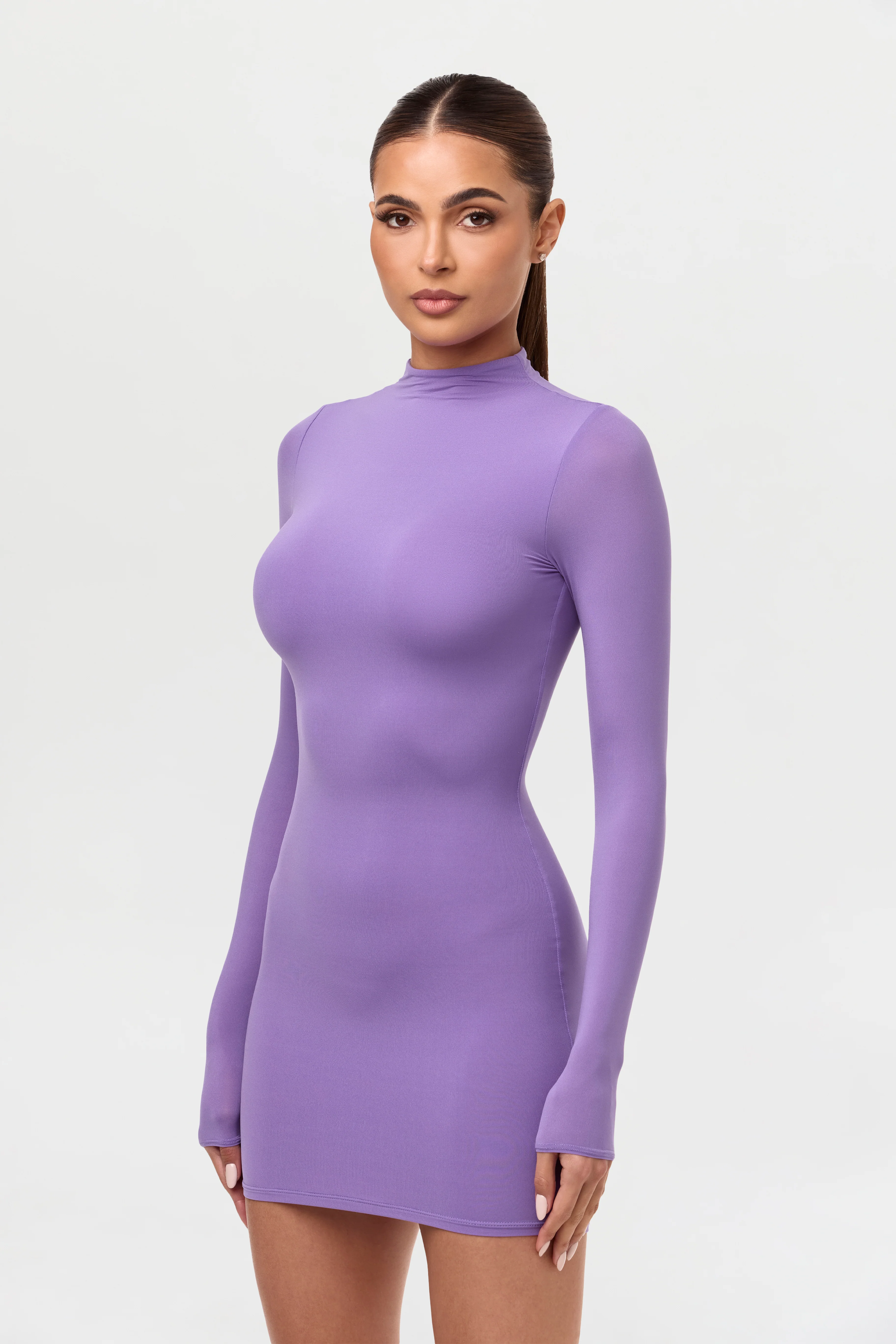 Naked Mock Neck Mini Dress - Image 27