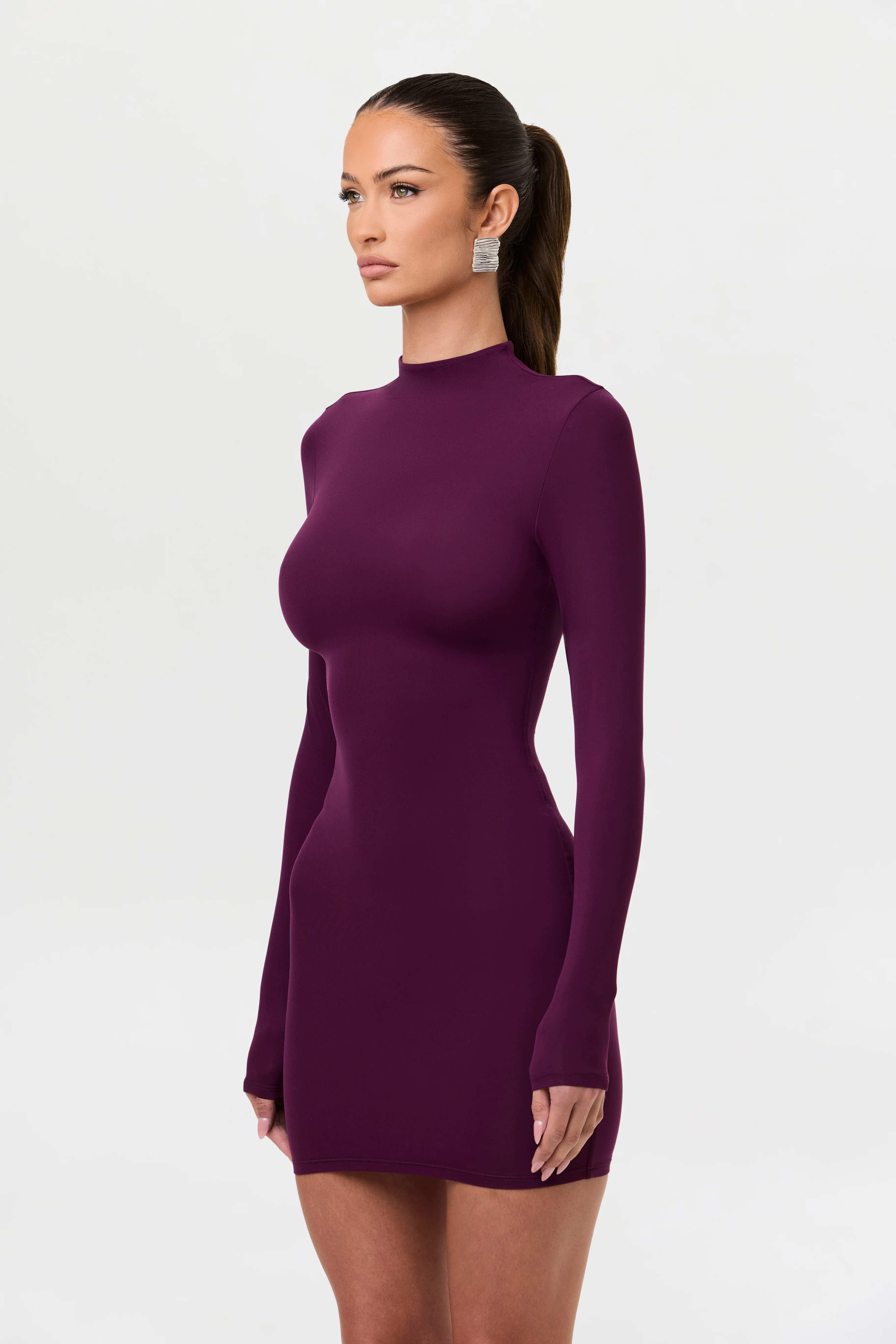 Naked Mock Neck Mini Dress - Image 32