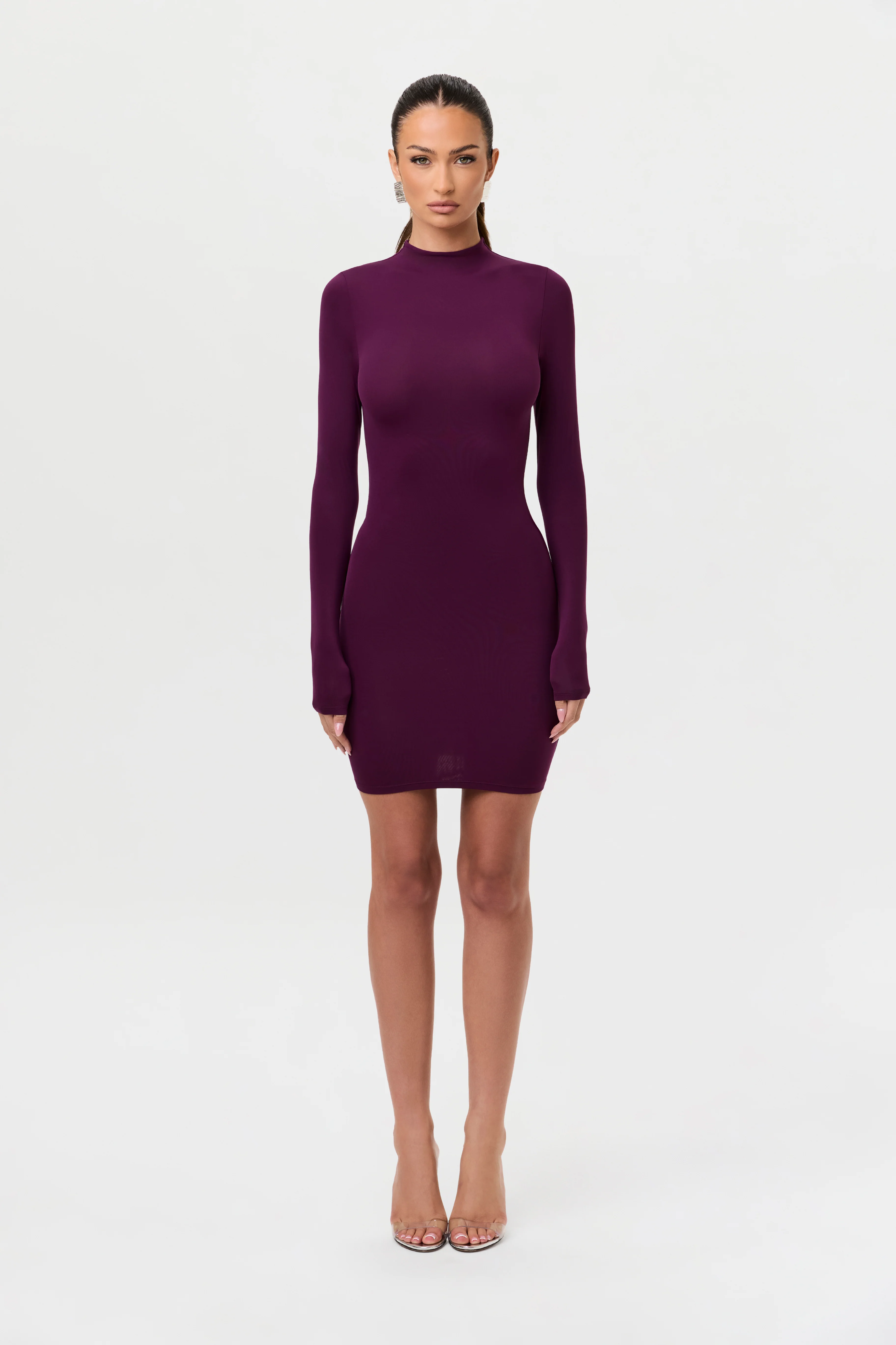 Naked Mock Neck Mini Dress - Image 33