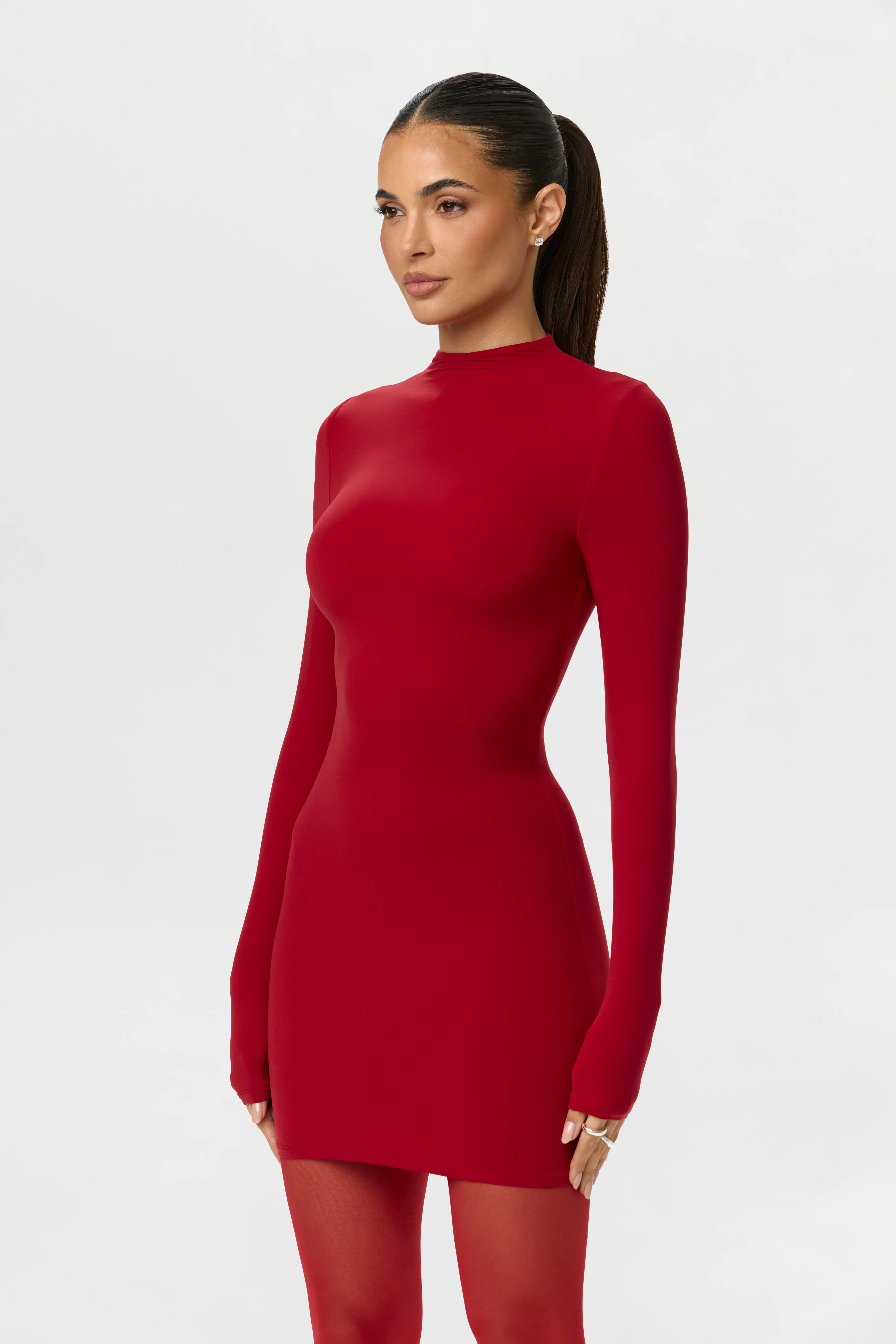 Naked Mock Neck Mini Dress - Image 4