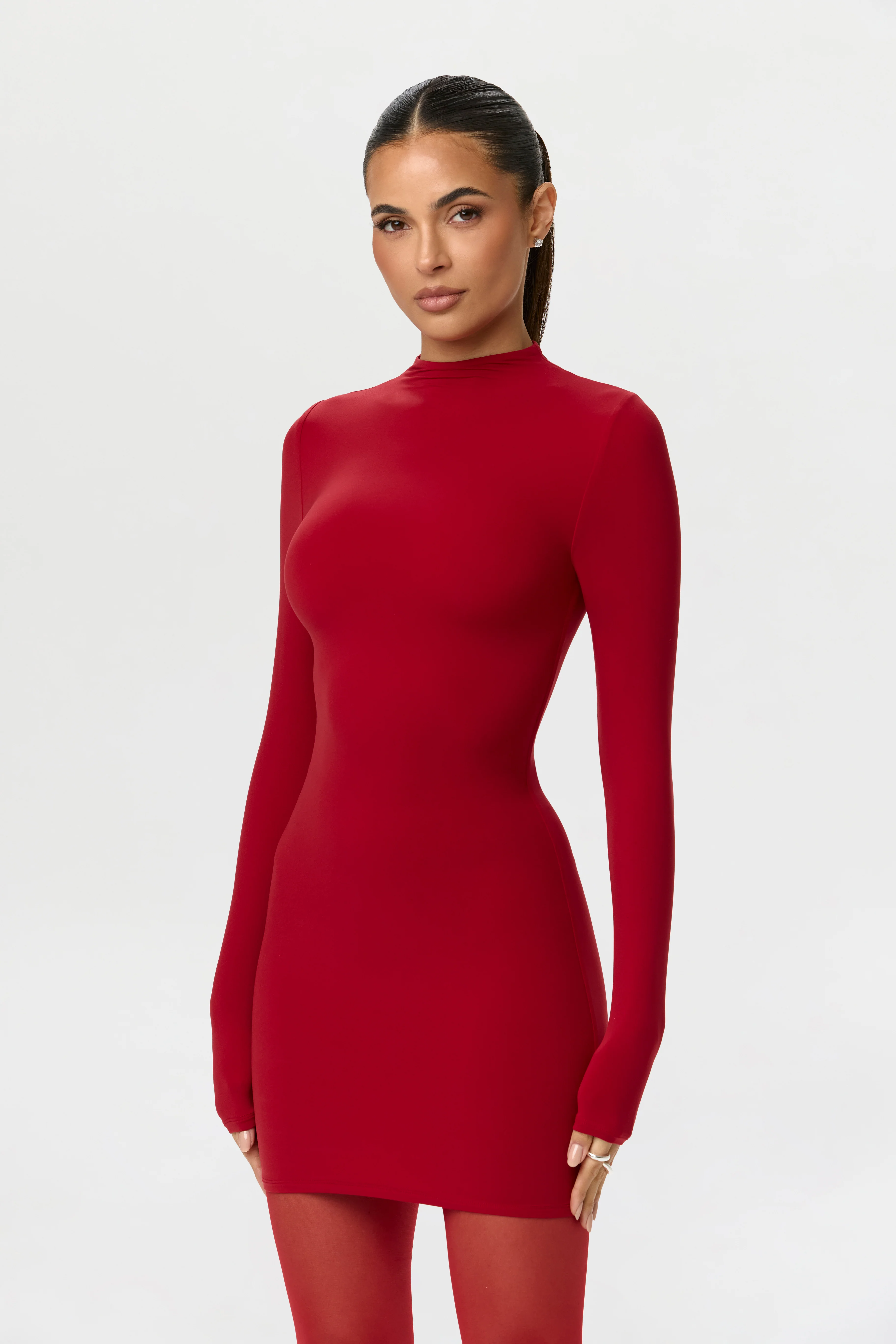 Naked Mock Neck Mini Dress - Image 5