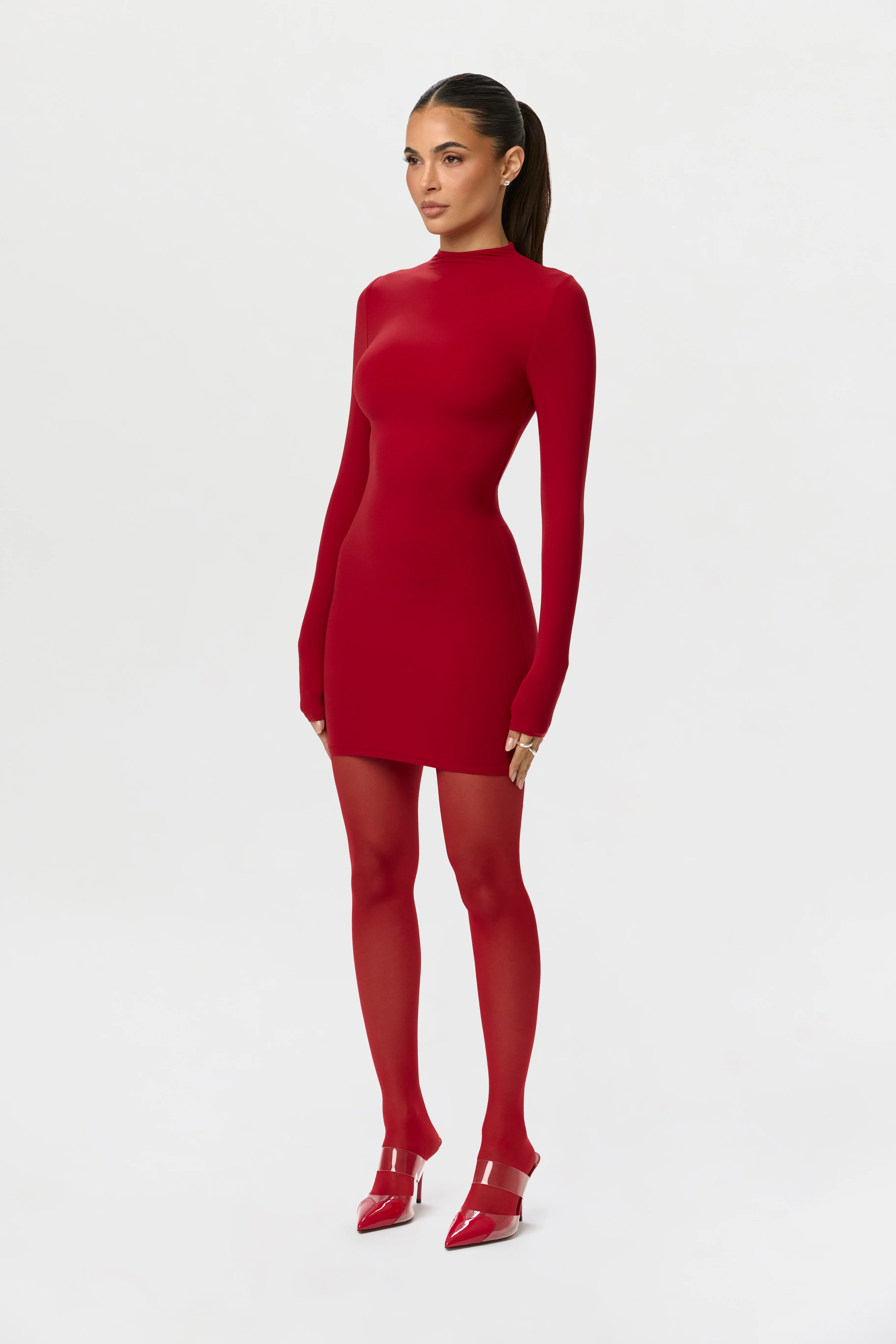 Naked Mock Neck Mini Dress - Image 6